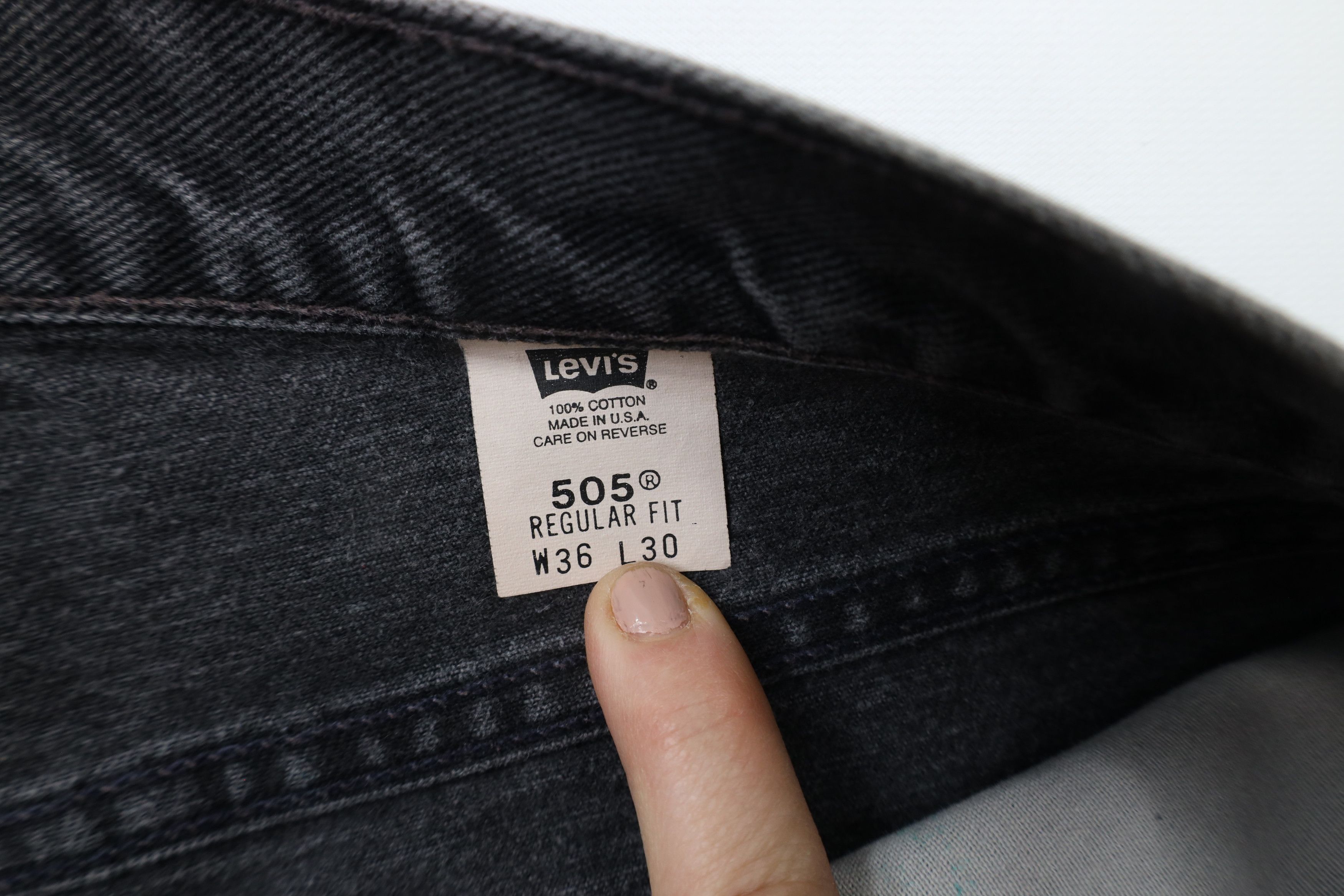Levi's × Vintage Vintage Y2K 2001 Levis 505 Fit Straight Leg Jeans Black USA Size US 36 / EU 52 - 6 Thumbnail