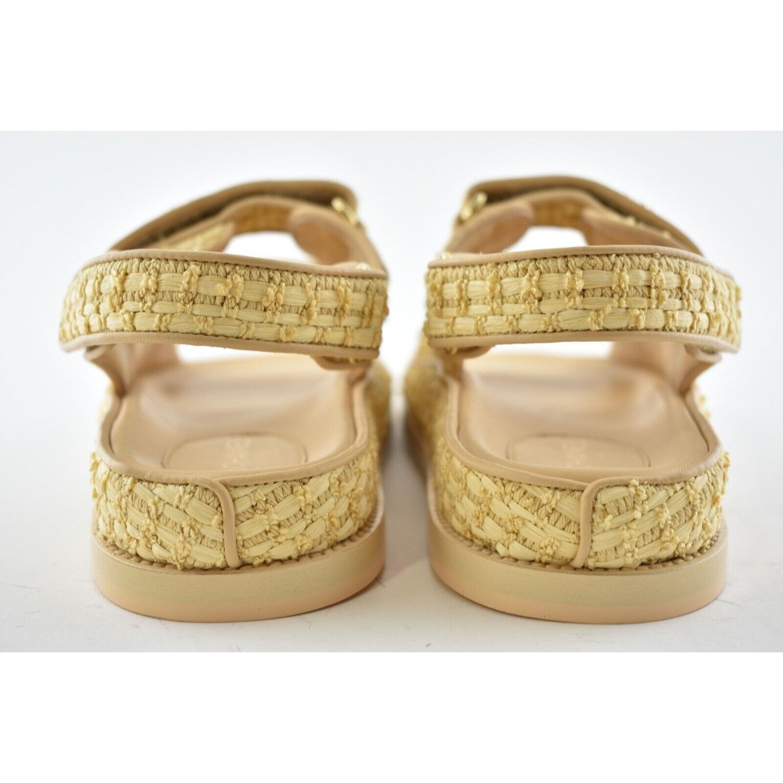 Chanel Chanel 21C Beige Raffia Pearl CC Logo Mule Slide Strap Flat Size US 6 / IT 36 - 11 Thumbnail