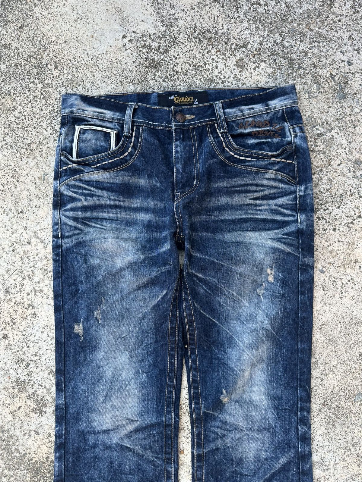 GOSTAR DE FUGA Rare Mud Max Cloud72 Crazy Flares Denim Jeans Size US 34 / EU 50 - 4 Thumbnail