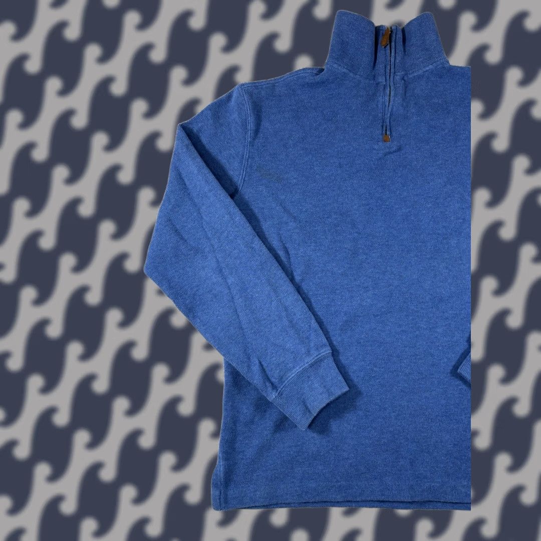 Polo Ralph Lauren VINTAGE Polo Ralph Lauren Quarter Zip Knit Sweater 100% Cotton Mens M Mock Neck Blue Logo 1/4 Zip Regular Wool? Size US M / EU 48-50 / 2 - 1 Thumbnail
