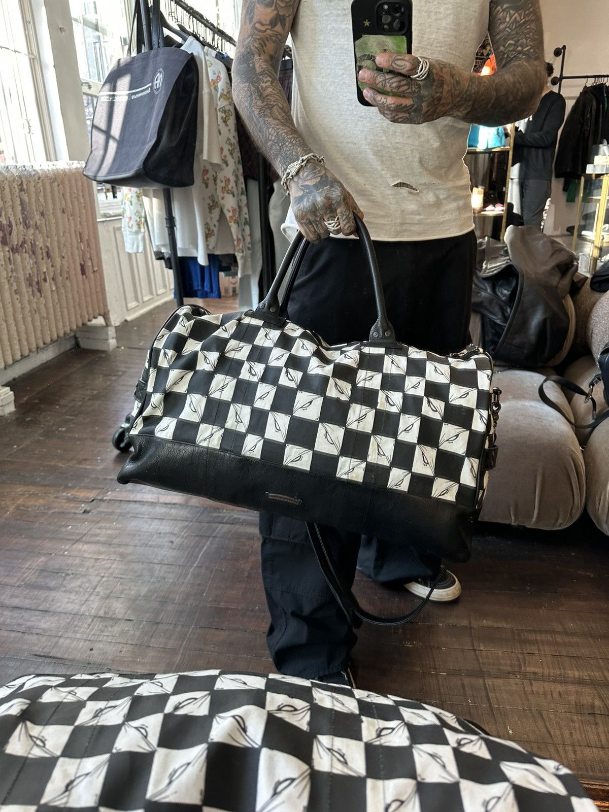 Chrome Hearts Chrome Hearts XXL DUFFLE 2022 Mattyboy NYFW CHECKERD BAG Size ONE SIZE - 5 Thumbnail