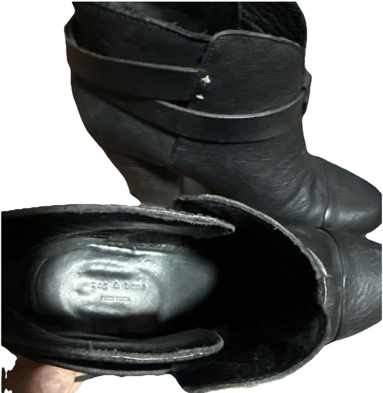 Rag & Bone rag & bone Black Leather Harrow Ankle Boots 9.5/39.5 Size US 9.5 / IT 39.5 - 7 Thumbnail