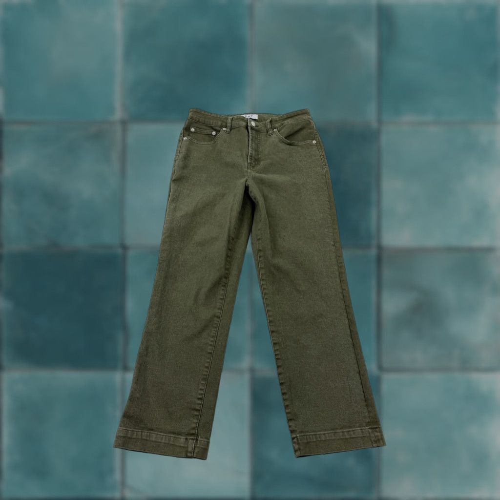 Olive OAT New York Straight Jeans Womens 29 Olive Green Stretch Denim Cropped 29x24 Size 29" - 1 Thumbnail