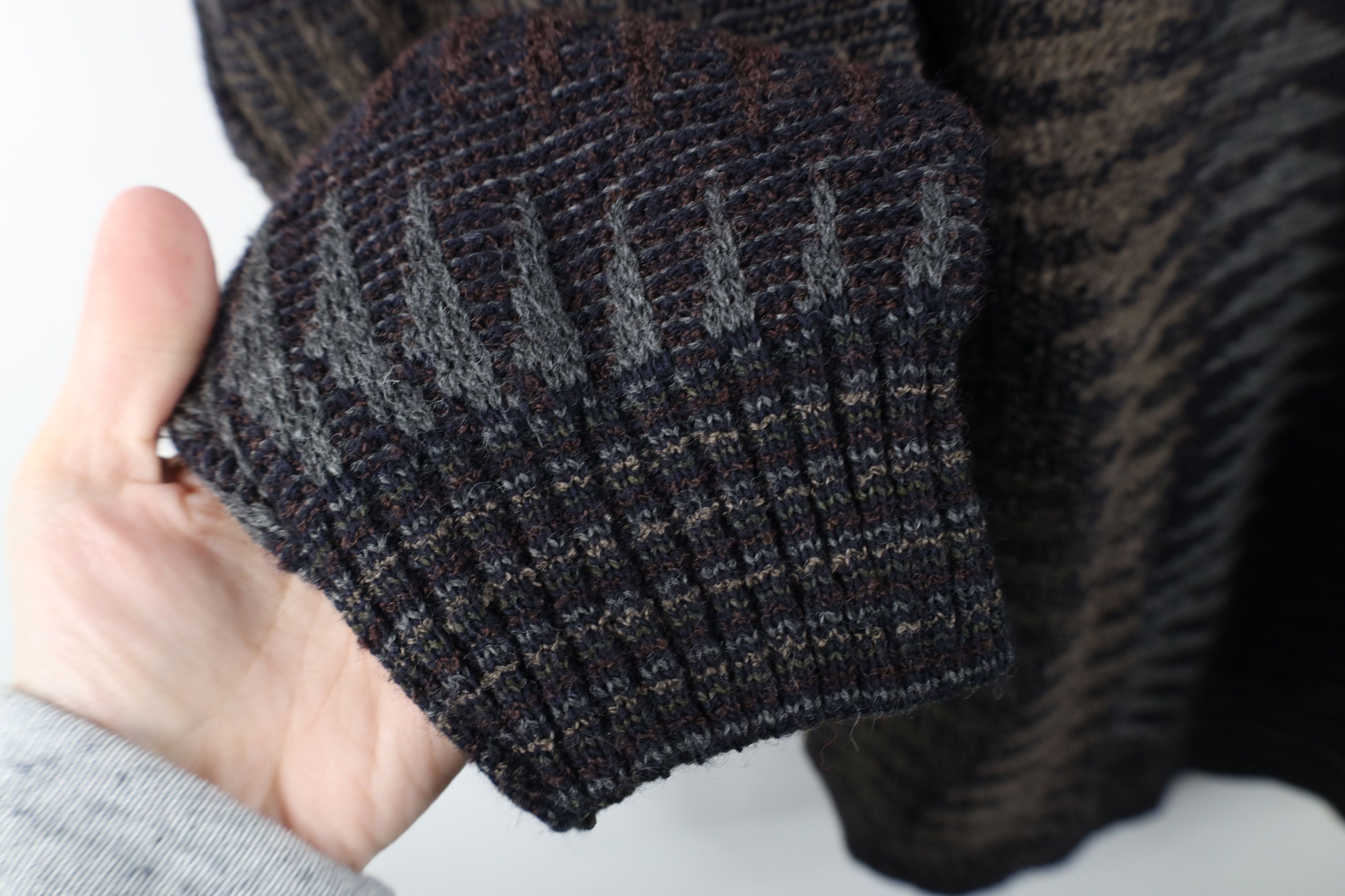 Vintage Vintage 90s Streetwear Tone Wool Blend Knit Crewneck Sweater Size US L / EU 52-54 / 3 - 4 Thumbnail