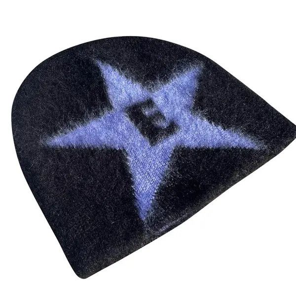 Japanese Brand Y2K Hat Star Jacquard Knitted Hat Size ONE SIZE - 4 Thumbnail