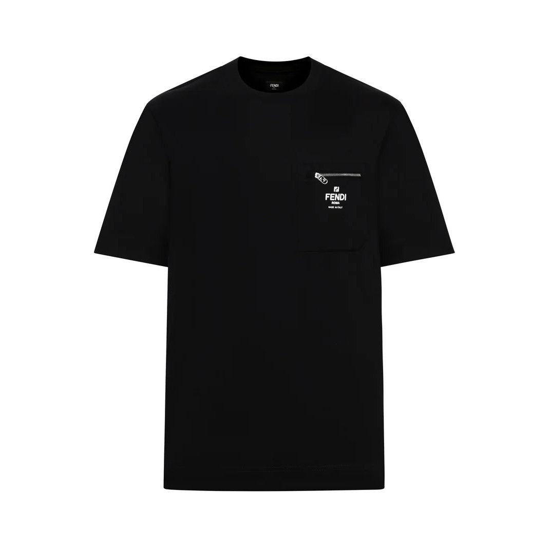 FENDI $990 Black Cotton T-shirt New & Authentic (Men's size: