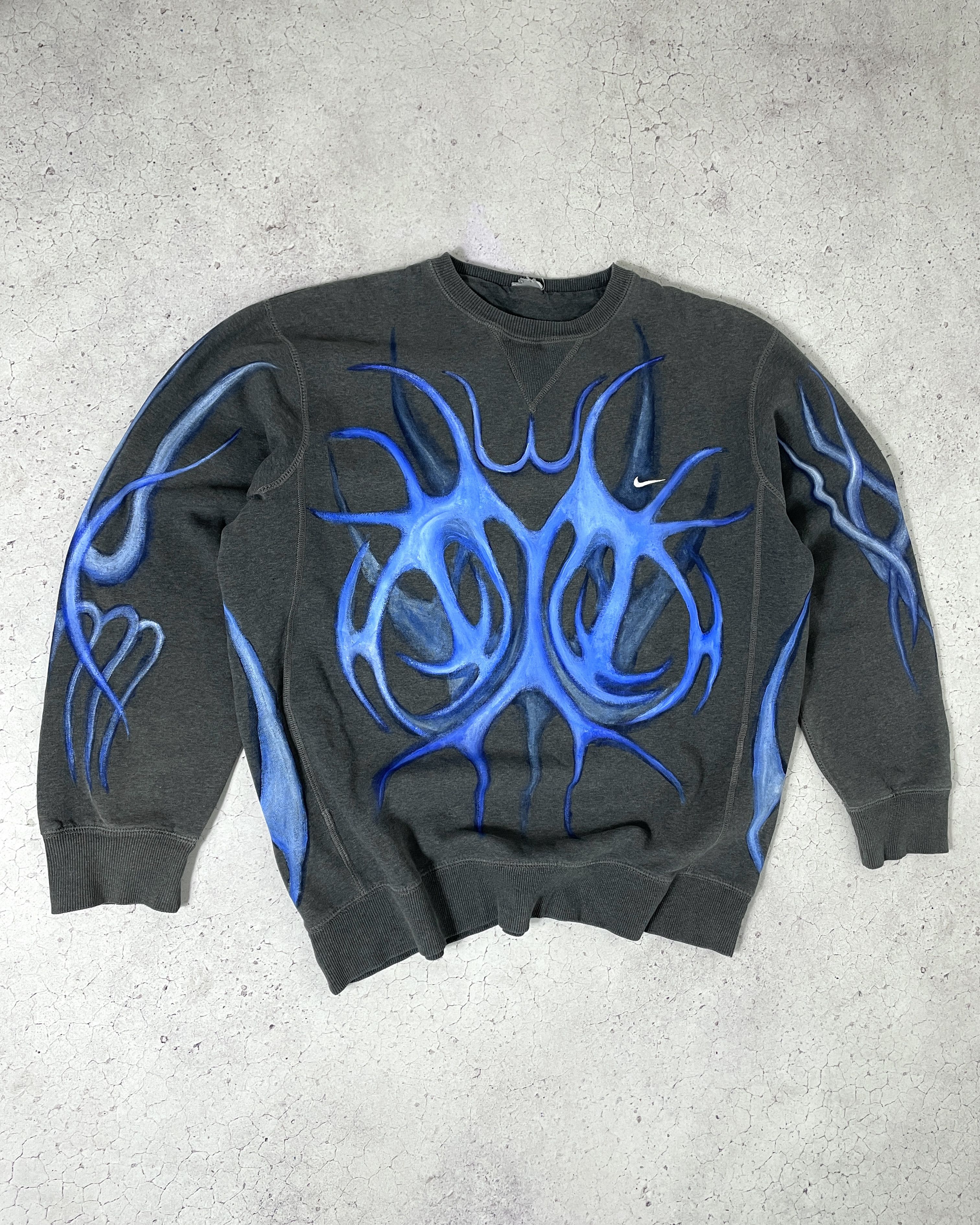 Nike HAND PAINTED VINTAGE SWEATSHIRT 90S RARE Y2K Size US XL / EU 56 / 4 - 2 Thumbnail
