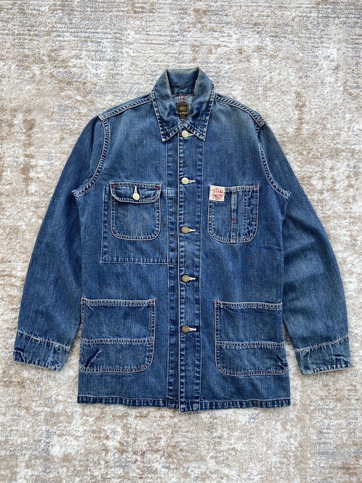 Sugar Cane Sugar Cane Blue Wash Chore Jacket Size US S / EU 44-46 / 1 - 1 Thumbnail