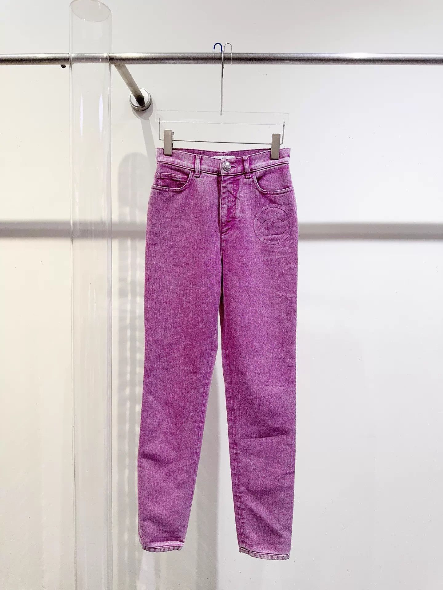 Chanel Chanel 23C Women's High-Waist Denim Pants Size 34 Size 25" / US 0 / IT 36 - 1 Thumbnail