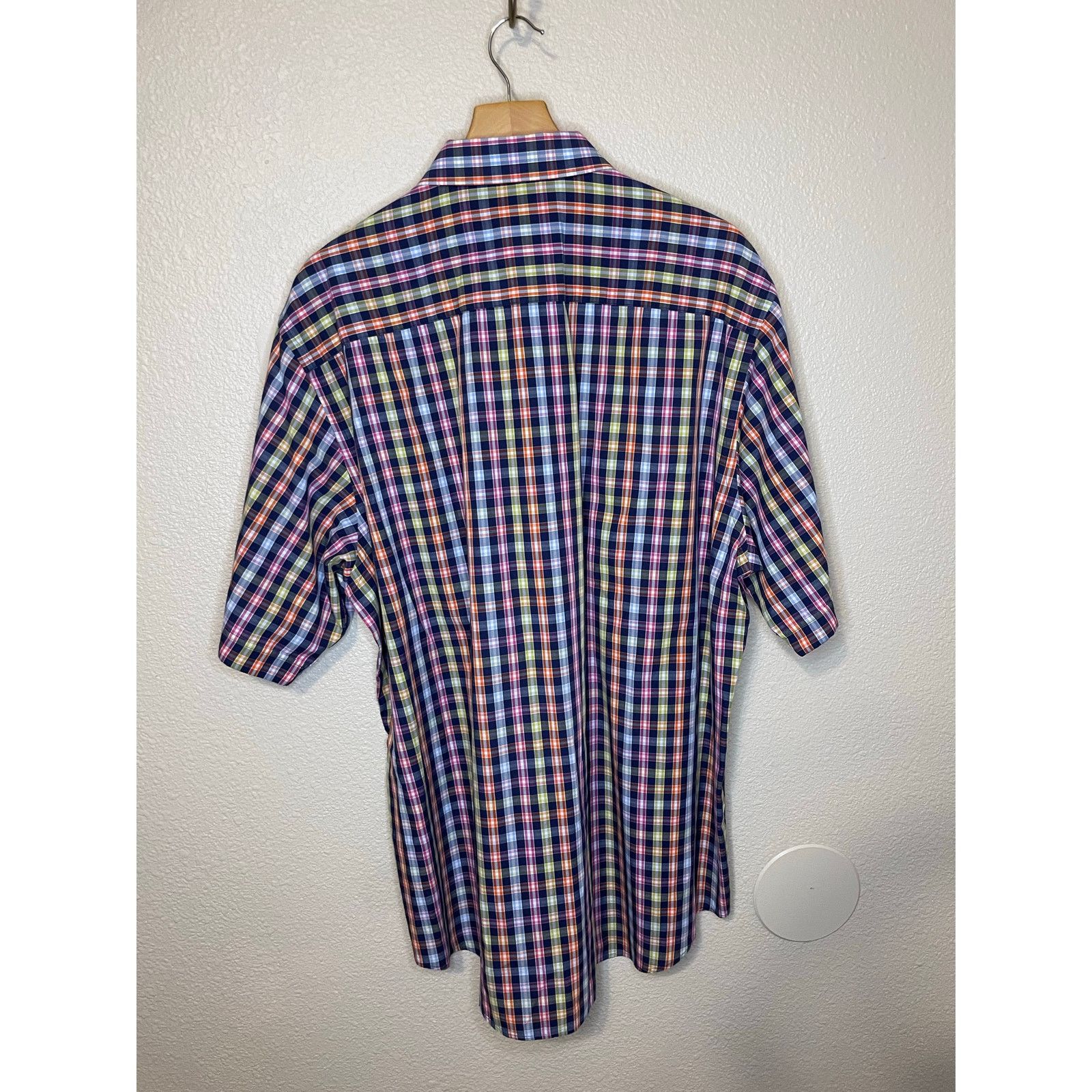 BUGATCHI Bugatchi Classic Fit Short Sleeve Multicolor Gingham Top XL Size US XL / EU 56 / 4 - 2 Thumbnail
