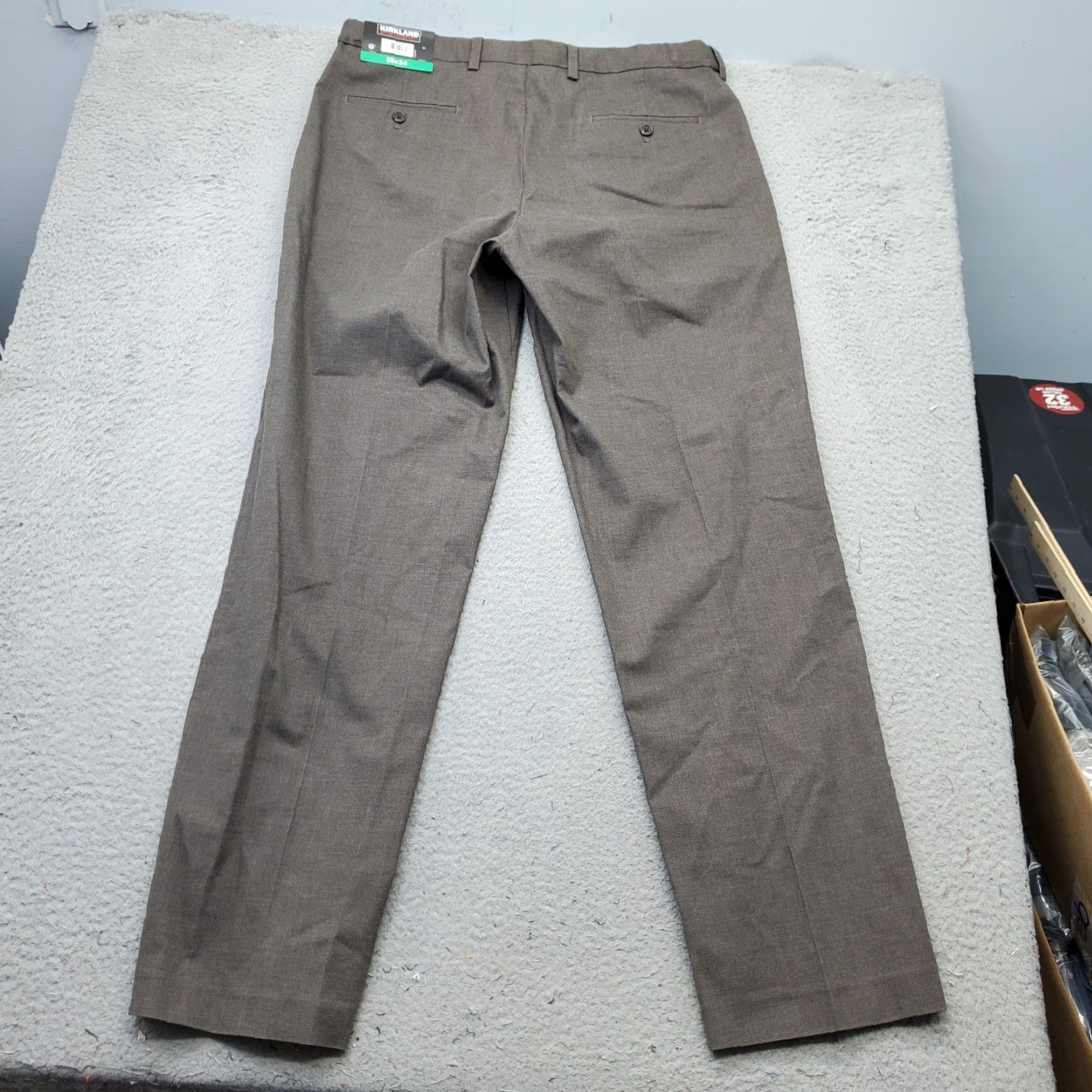 Vintage Kirkland Signature Mens Dress Pants 38x34 Brown Formal Oxford Non-Iron Comfort Shirts Pants Size US 38 / EU 54 - 2 Thumbnail