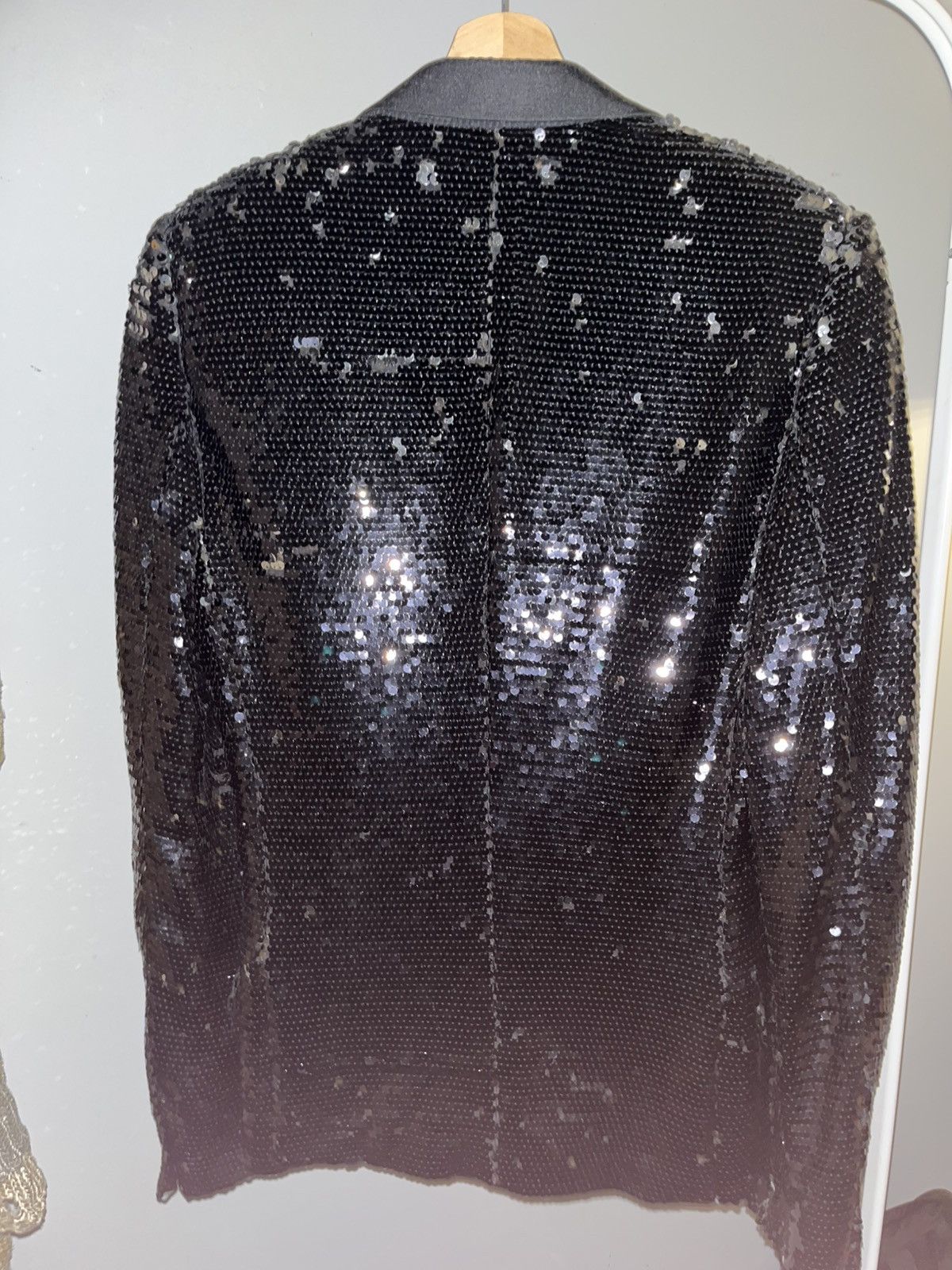 Dolce & Gabbana Dolce & Gabbana Black Sequin Single-Breasted Blazer - IT 44 Size 44S - 2 Thumbnail