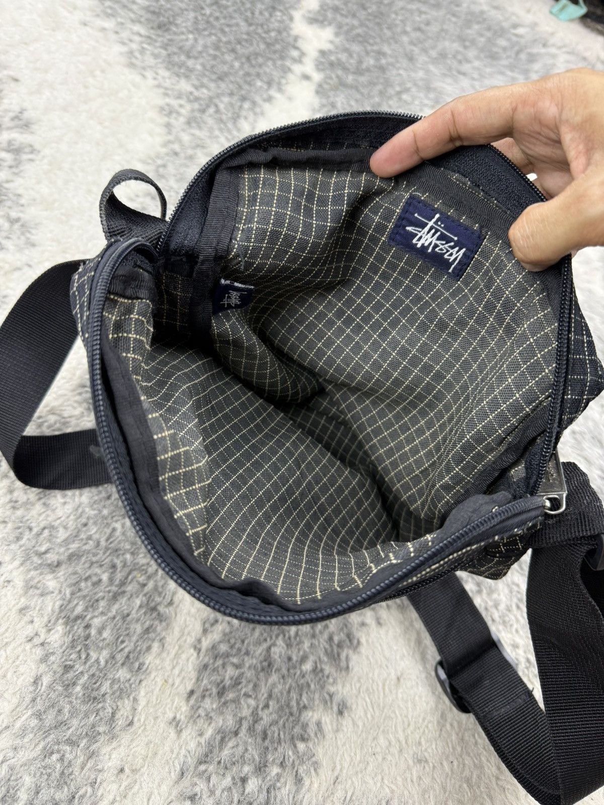 Stussy Vintage RARE 90s STUSSY Small Checked Flip On Sling Bag Size ONE SIZE - 13 Thumbnail