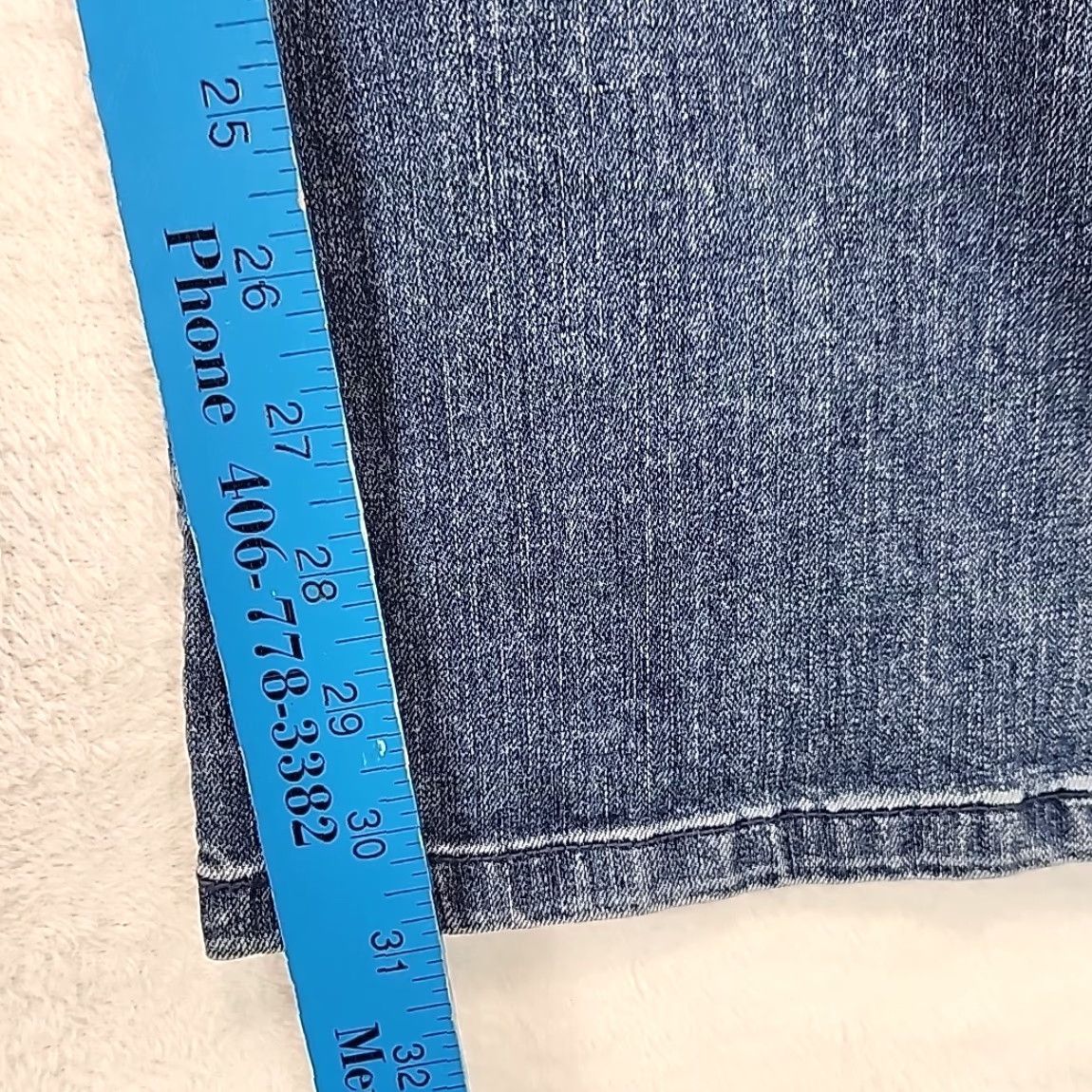 Denime VINTAGE Tribal DeNIME Jeans Womens 28/6 Camille Natural Waist Curvy Boot Leg Whisker Denim Blue 5-Pocket Stretch Regular 6 Womens Jeans Size 28" / US 6 / IT 42 - 5 Thumbnail