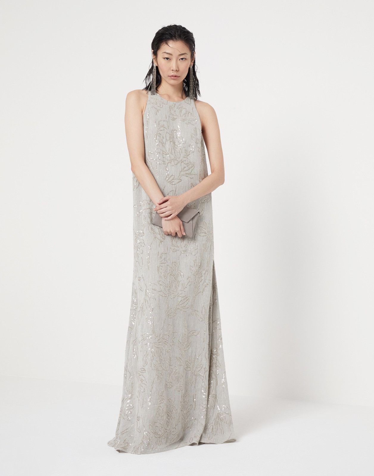 Brunello Cucinelli o1la1rc1a0425 Dress in White Size L / US 10 / IT 46 - 4 Thumbnail