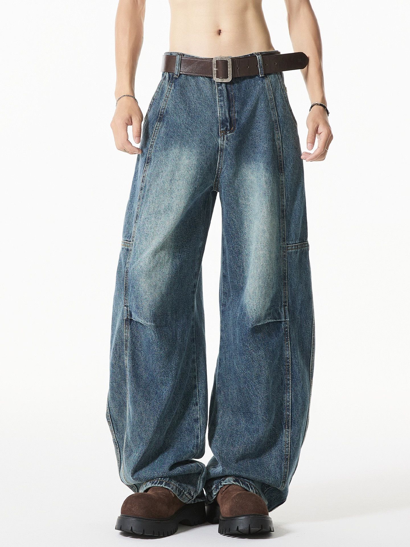 Japanese Brand American retro blue loose straight-leg scimitar jeans Size US 32 / EU 48 - 2 Thumbnail