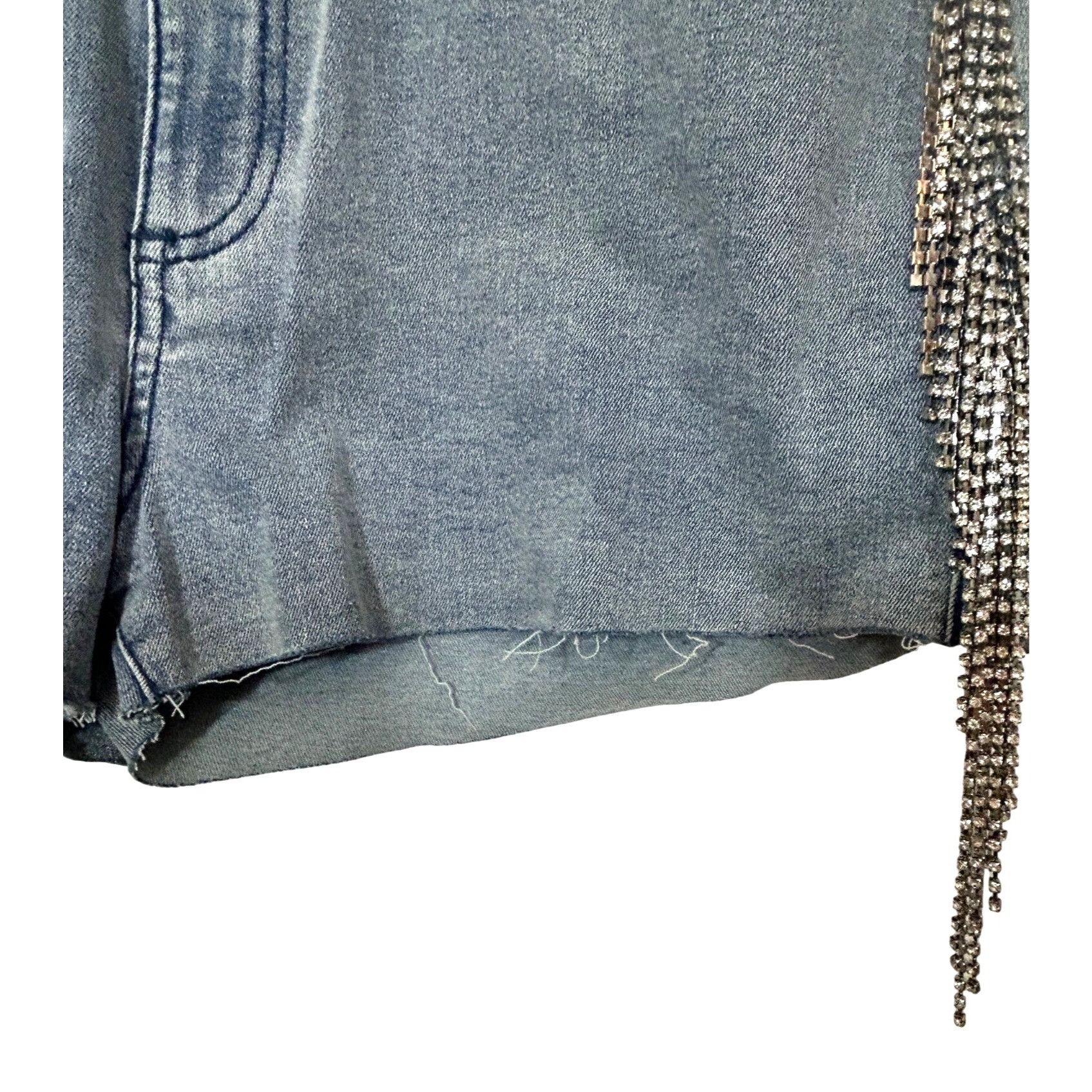 Forever 21 Forever 21 Women’s Denim Shorts 28 High Rise Rhinestone Frin Size 28" / US 6 / IT 42 - 8 Thumbnail