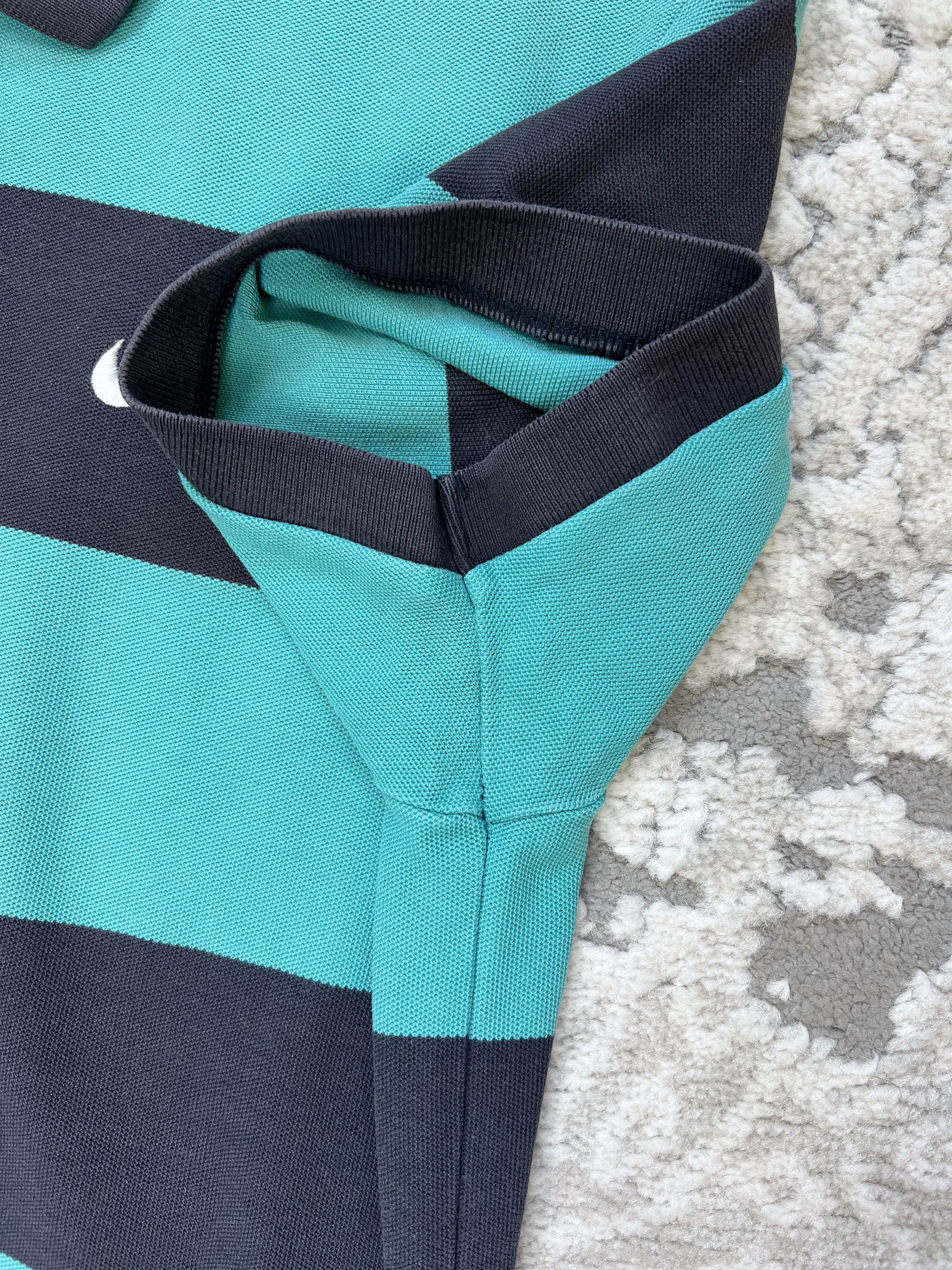 Nike Nike Striped Polo Shirt Teal Navy S/XS Size US S / EU 44-46 / 1 - 6 Thumbnail