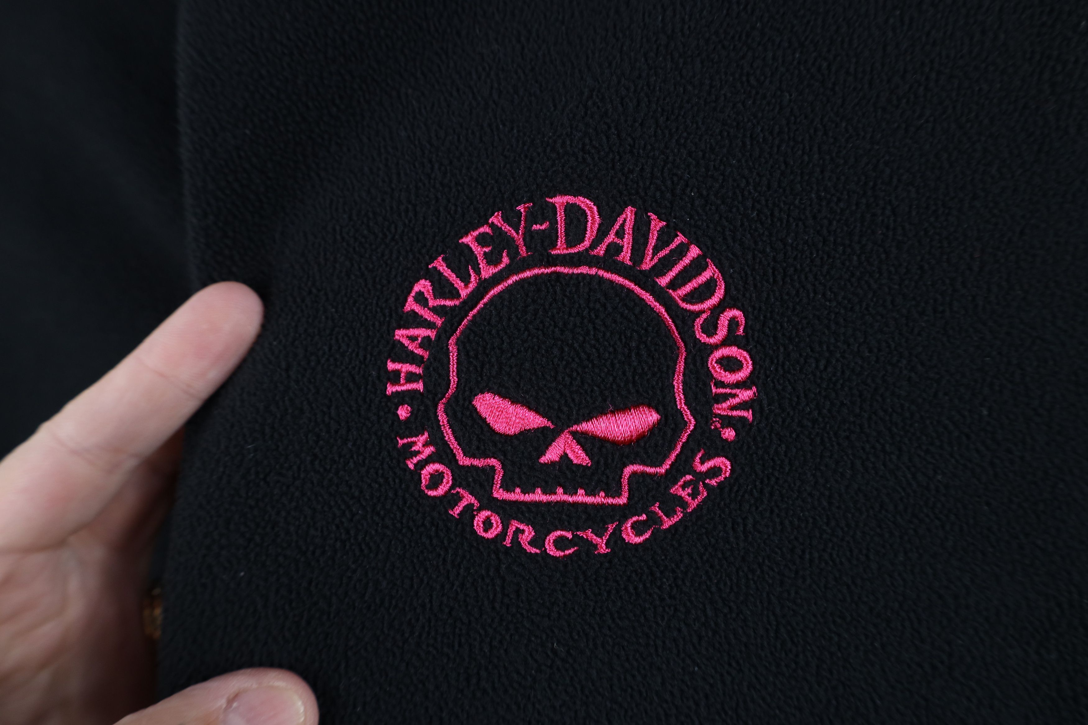 Harley Davidson Vintage Y2K Harley Davidson Skull Half Zip Fleece Sweater Size XXL / US 16-18 / IT 52-54 - 4 Thumbnail
