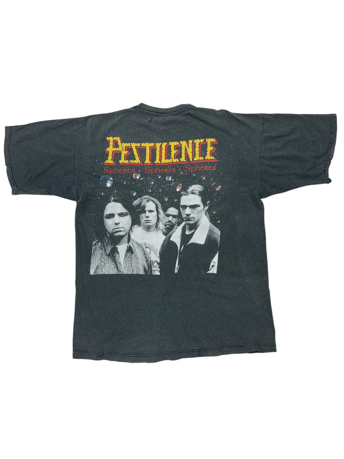 Band Tees Vintage 1993 Pestilence Spheres Band T-shirt Blue Grape Rare Size US L / EU 52-54 / 3 - 2 Thumbnail