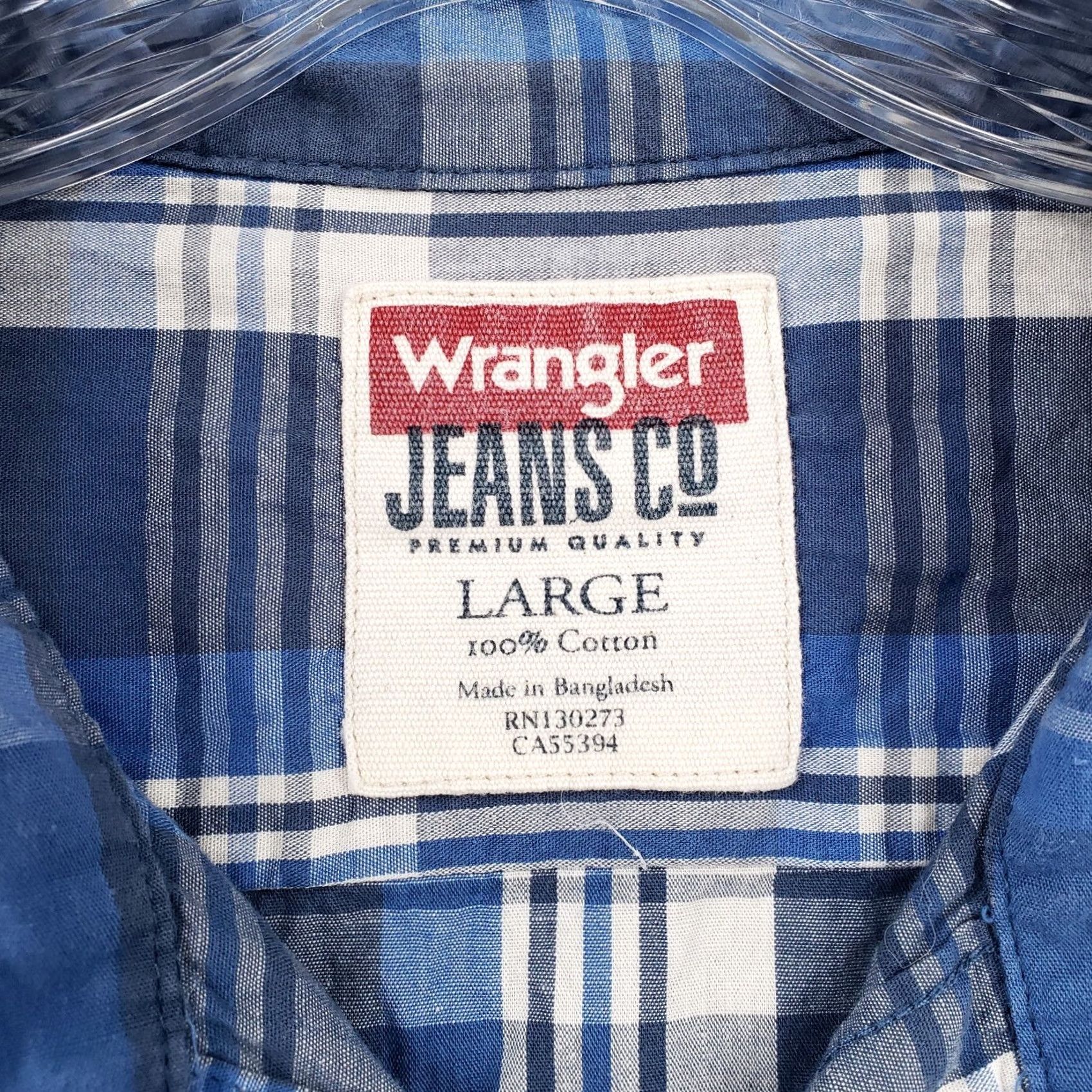 Wrangler Wrangler Jeans Co Shirt Mens Large L Blue Plaid Western Cowboy Rodeo Button Up Size US L / EU 52-54 / 3 - 6 Thumbnail