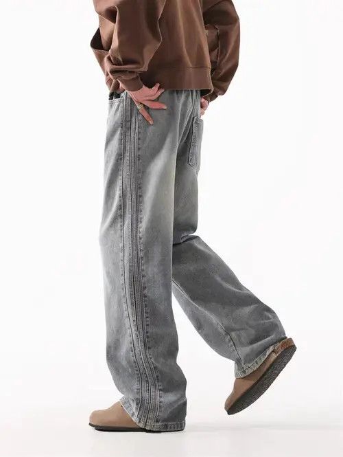 Japanese Brand × Jean High street washed straight baggy jeans Size US 32 / EU 48 - 3 Thumbnail