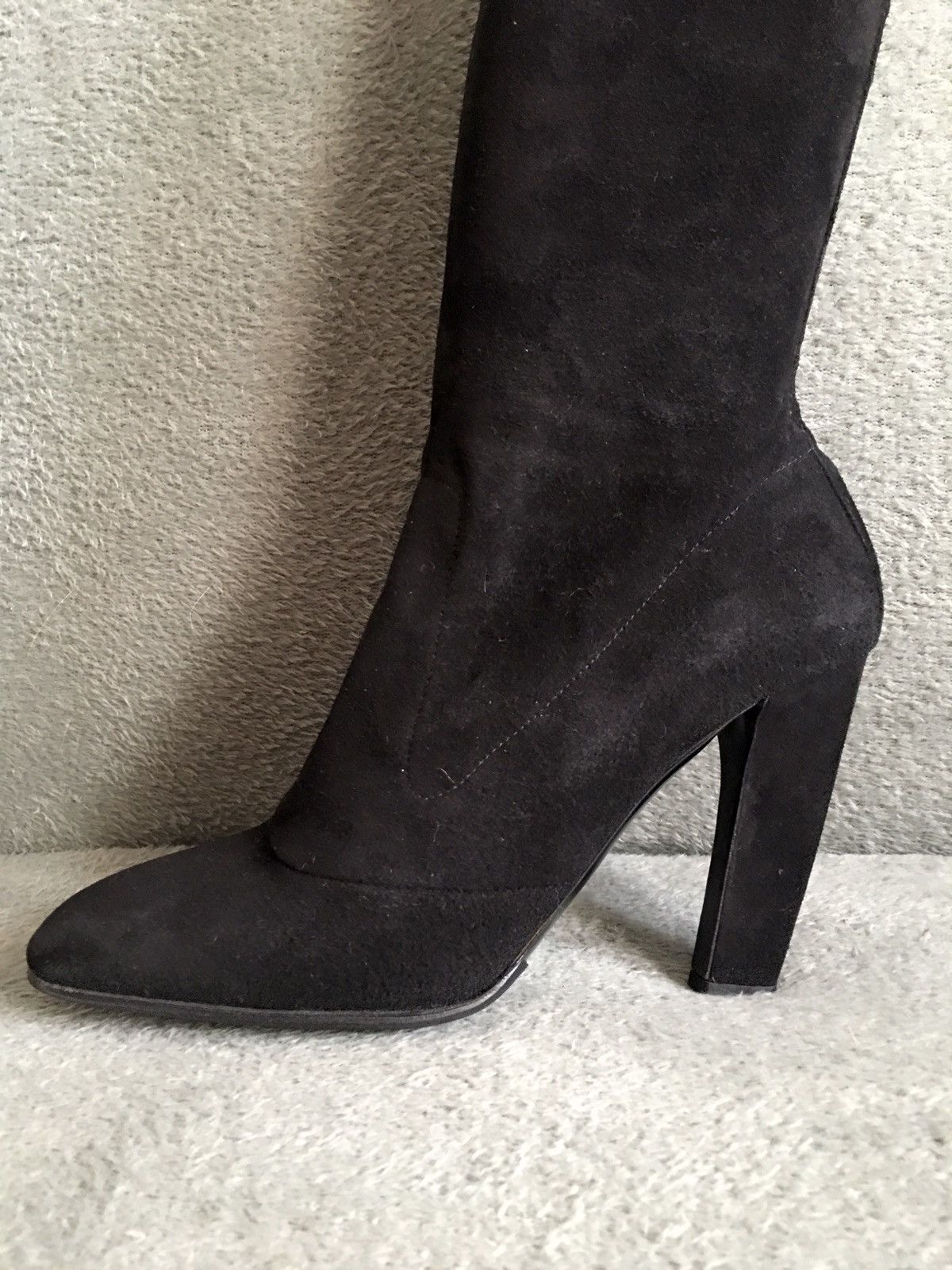 Prada PRADA Calzature Camoscio Black Suede High Boots EU 40 Size US 10 / IT 40 - 12 Thumbnail