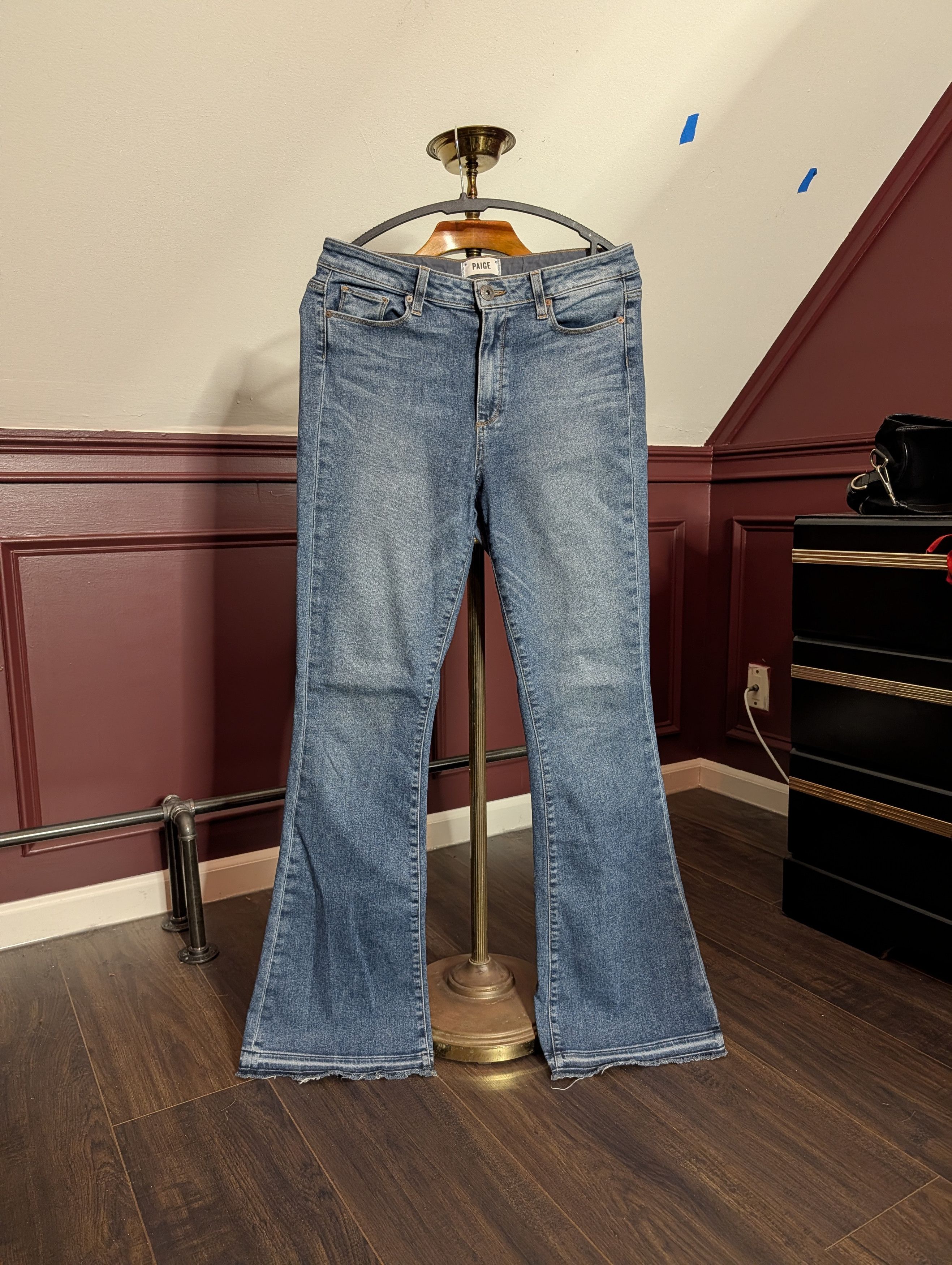 Paige FLARED distressed Bell Canyon made in USA jeans Size US 31 - 1 Thumbnail