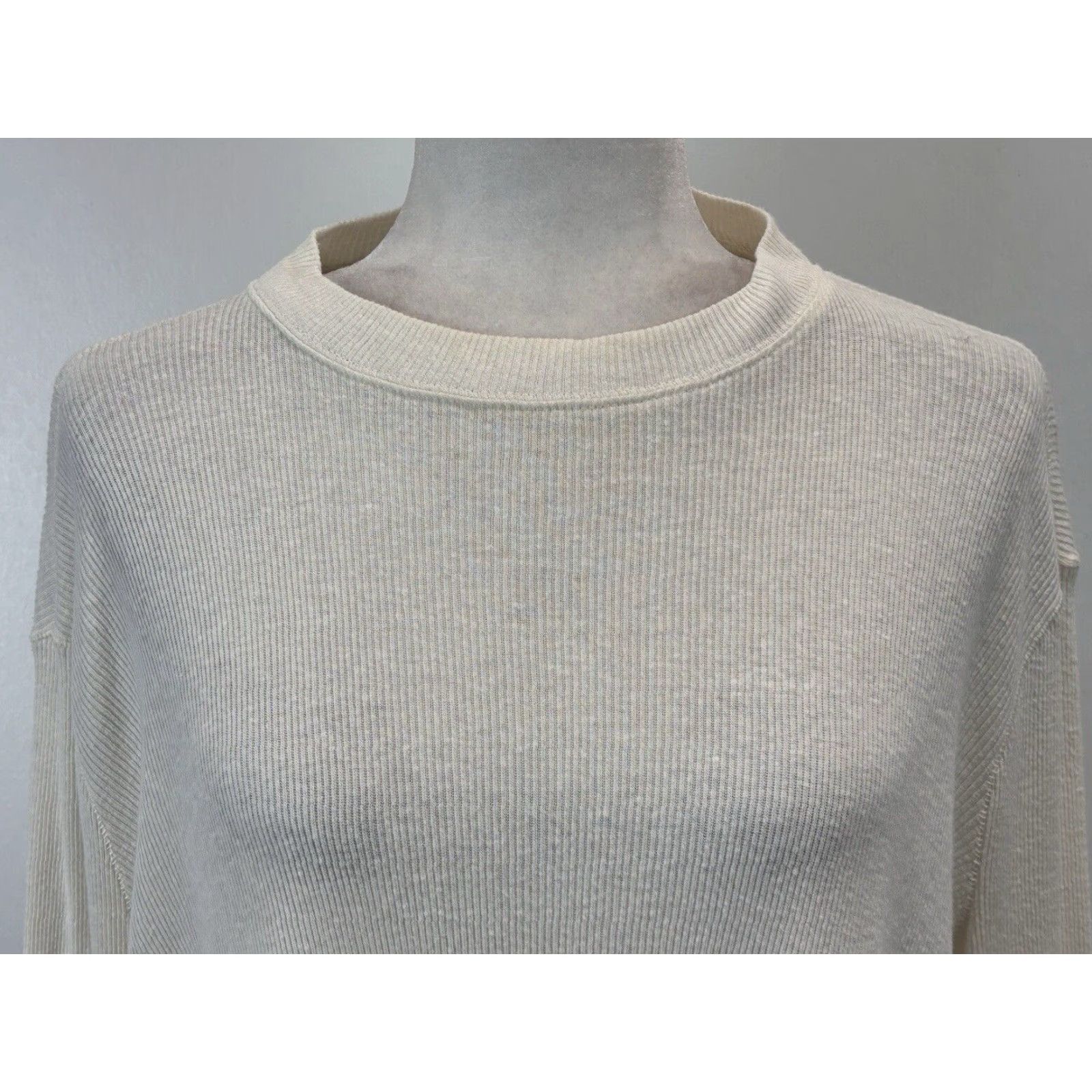 Vintage We The Free Ribbed Tunic Top Shirt Medium Women's Ivory Long Sleeve Pullover Casual Size M / US 6-8 / IT 42-44 - 5 Thumbnail