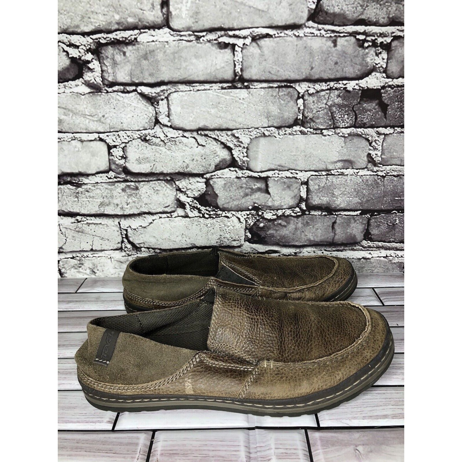 Teva Teva Clifton Creek Brown Leather Moc Toe Slip On Loafers Men Size US 8 / EU 41 - 3 Thumbnail