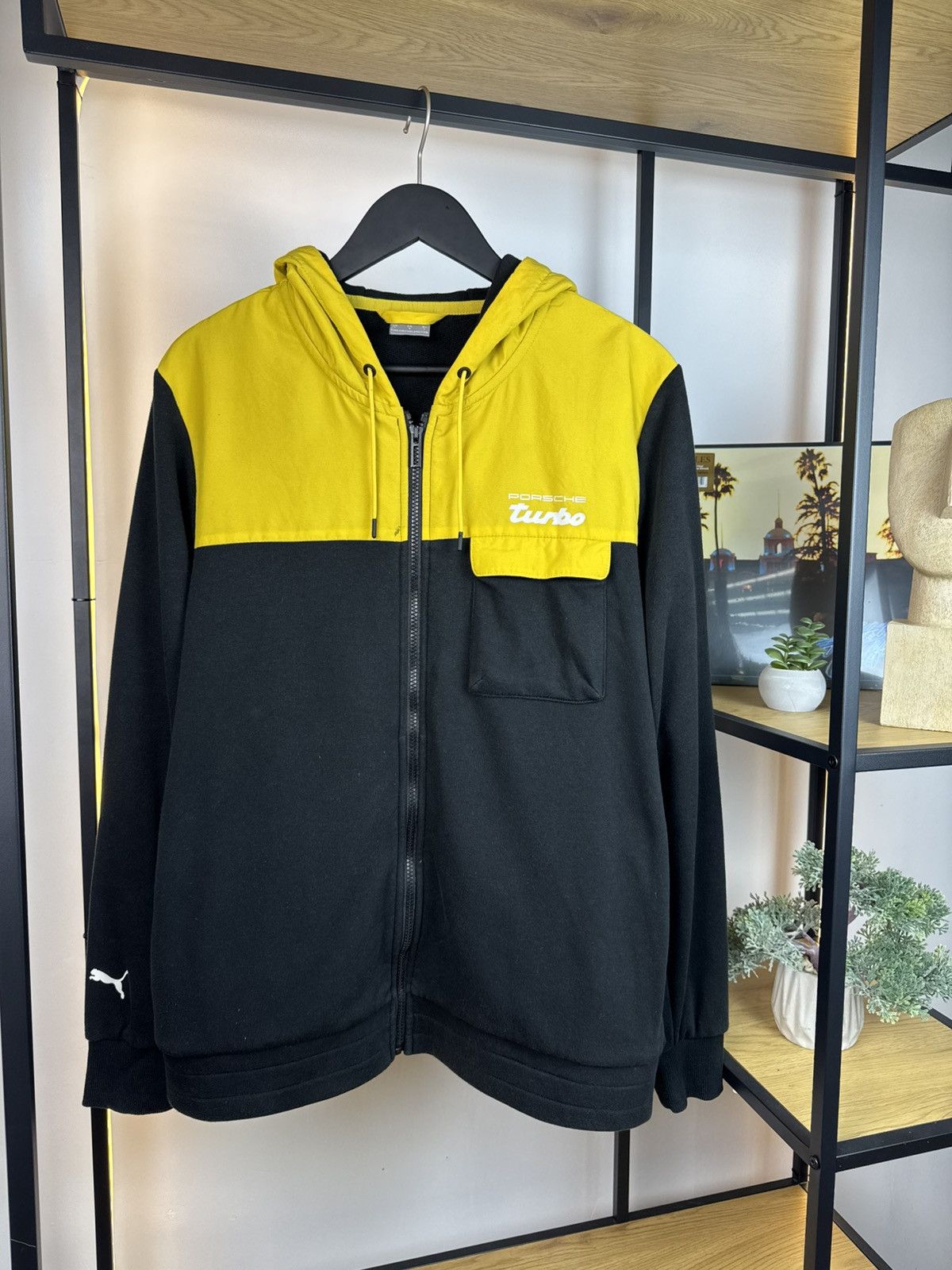 Porsche Design × Puma Porsche Turbo Jacket by Puma Hoodie Hoodie Black / Yellow Size US L / EU 52-54 / 3 - 2 Thumbnail