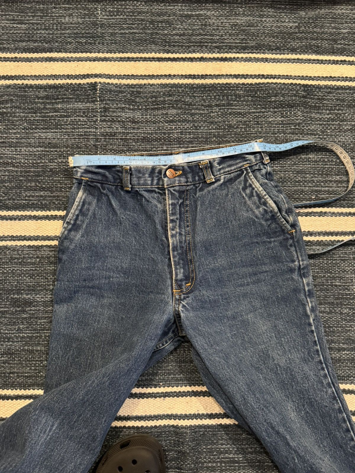 Vintage Vintage Seafarer 70’s Flair Wide Leg Jeans tagged 29 Blue Size US 29 - 15 Thumbnail