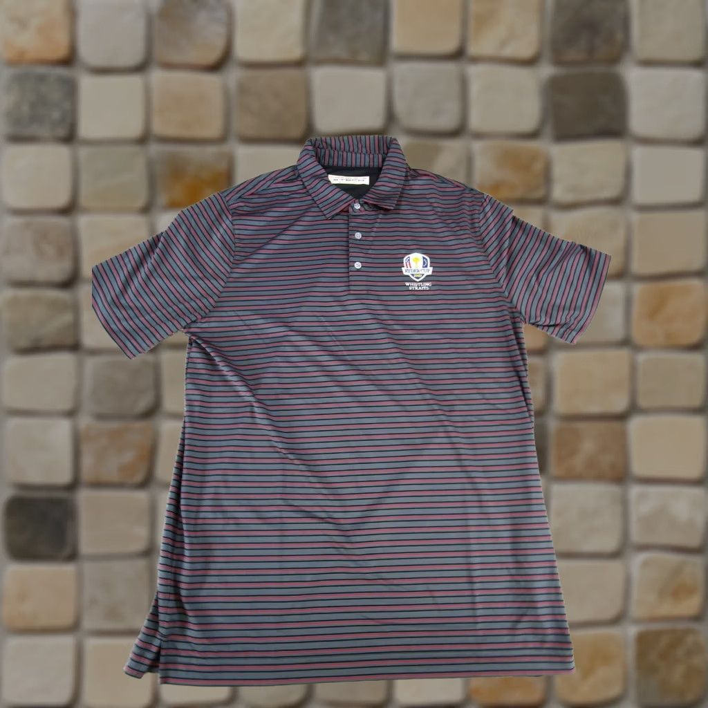 Vintage Carnoustie Tech Polo Shirt Mens Medium Black Red Gray Ryder Cup Shirt Polo Button-Down Short Sleeve Golf Mens M Size US M / EU 48-50 / 2 - 1 Thumbnail