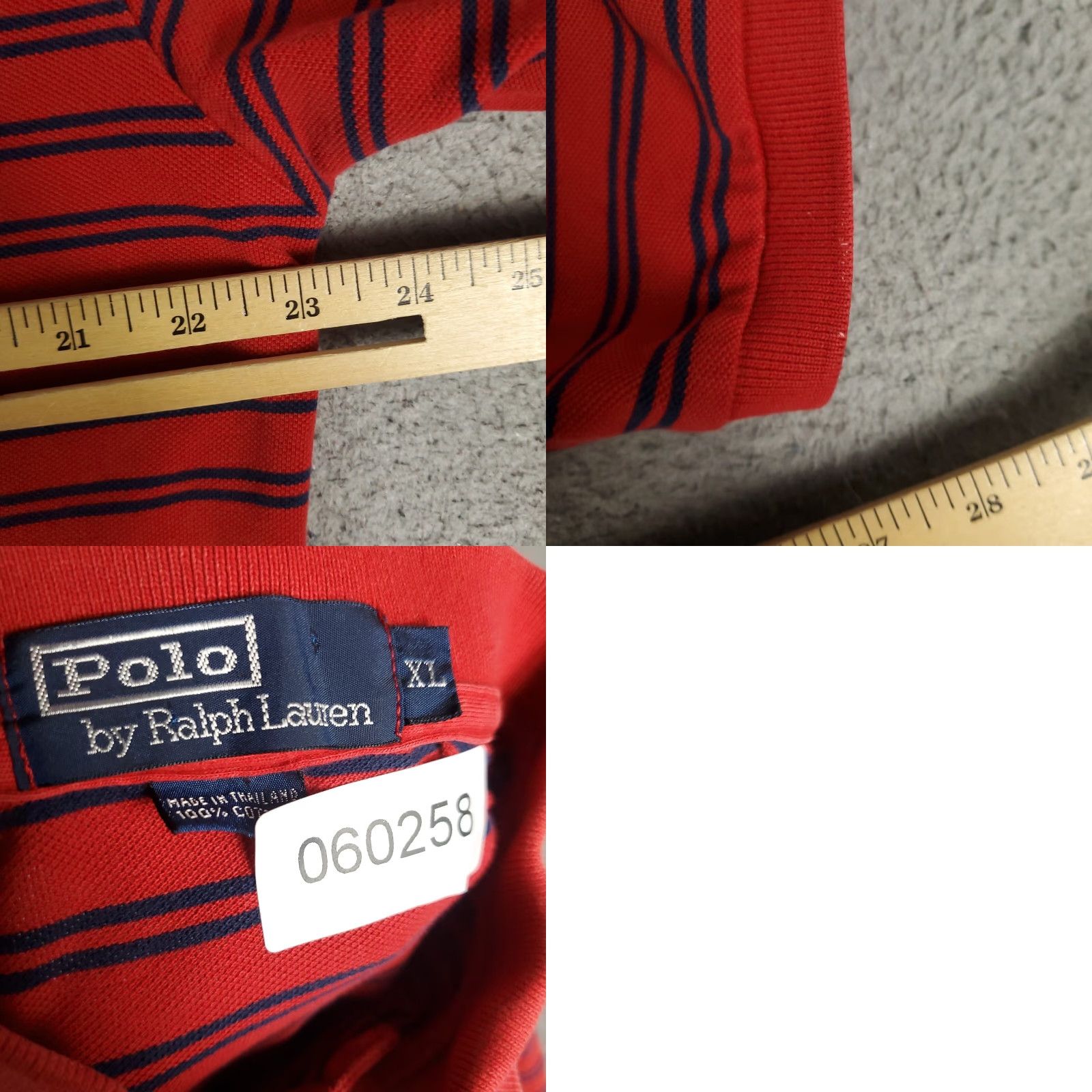 Ralph Lauren Ralph Lauren Polo Shirt Mens XL Striped Red/Blue Short Sleeve Casual Knit Button-Front Classic Pony Logo Size US XL / EU 56 / 4 - 8 Thumbnail