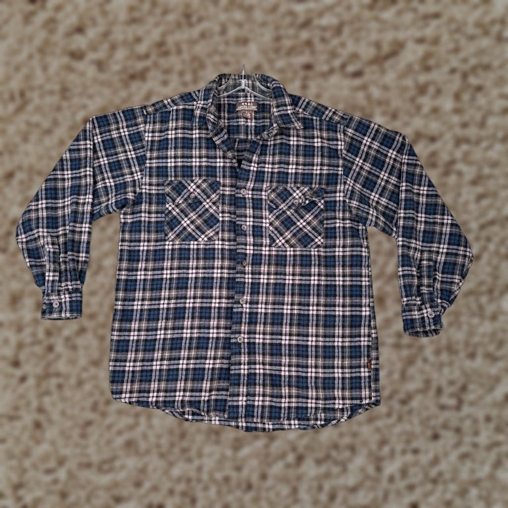 Vintage Moose Creek Shirt Men Large Blue Plaid Button-Up 100% Cotton Flannel Pocketed Casual Workwear Mens Size US L / EU 52-54 / 3 - 1 Thumbnail