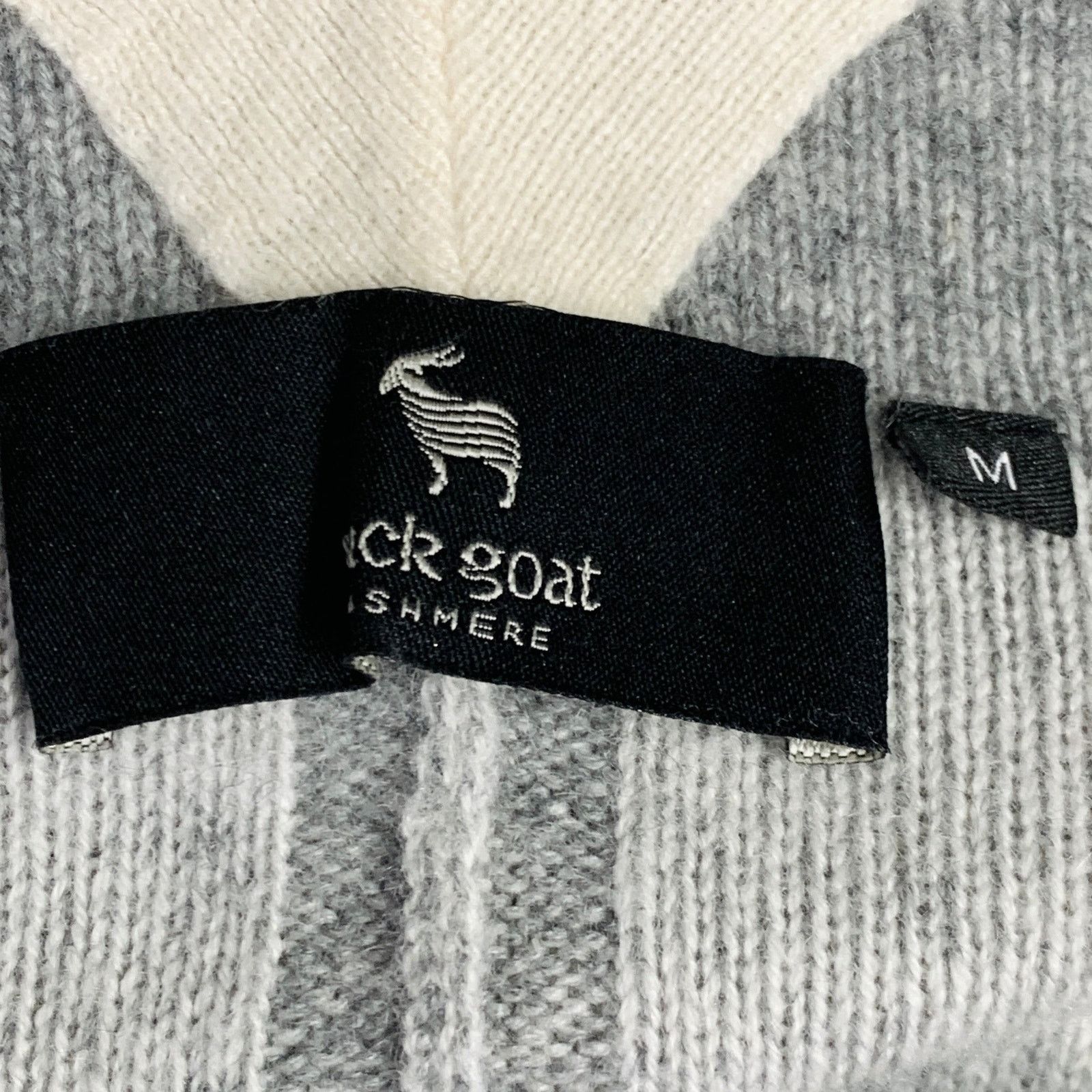 Other BLACK GOAT M Grey Cream Cashmere Stripe Open Front Cardigan Size M / US 6-8 / IT 42-44 - 4 Thumbnail