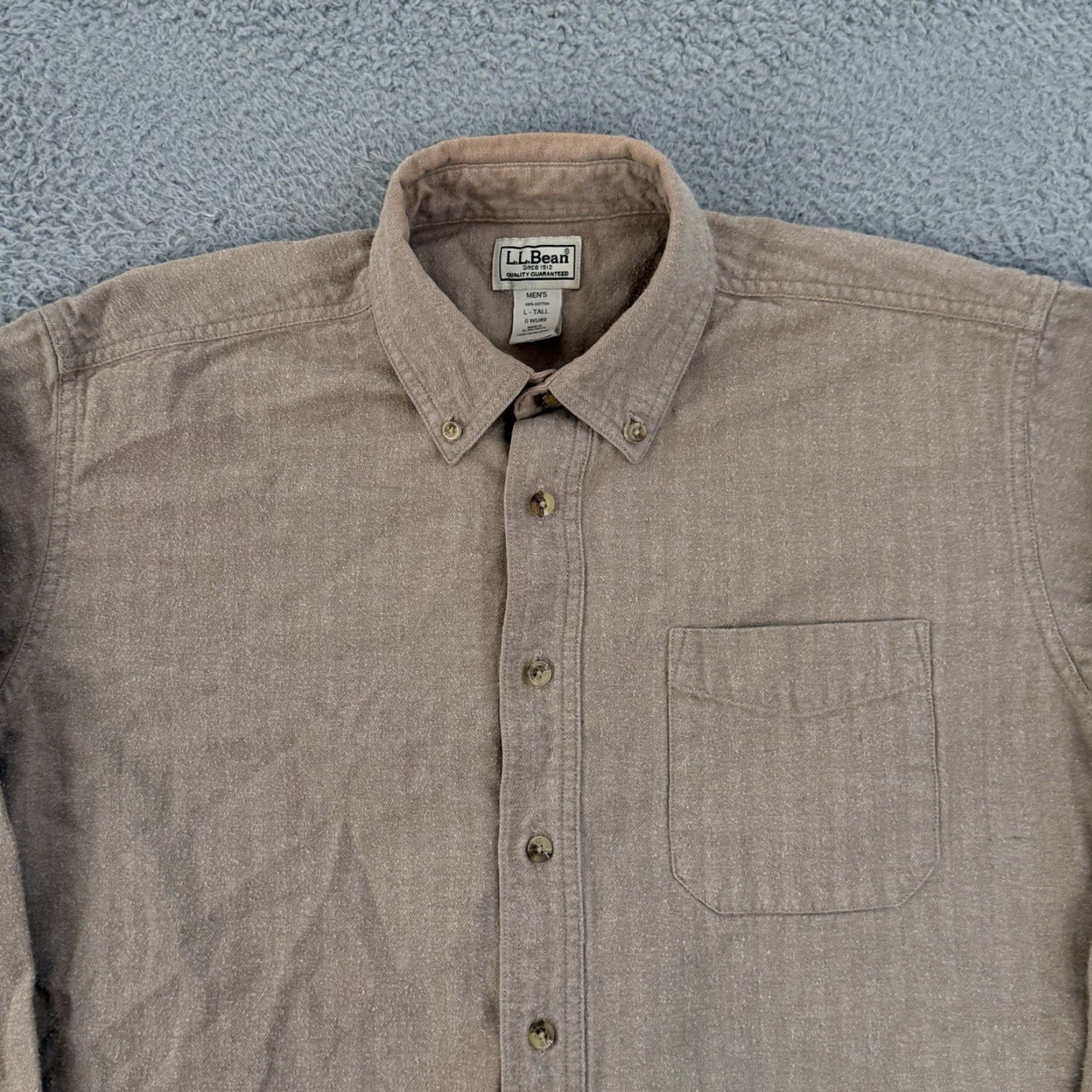 Vintage VINTAGE LL Bean Shirt Mens Large Tall Beige Button Chamois Flannel Hunting USA Size US L / EU 52-54 / 3 - 3 Thumbnail