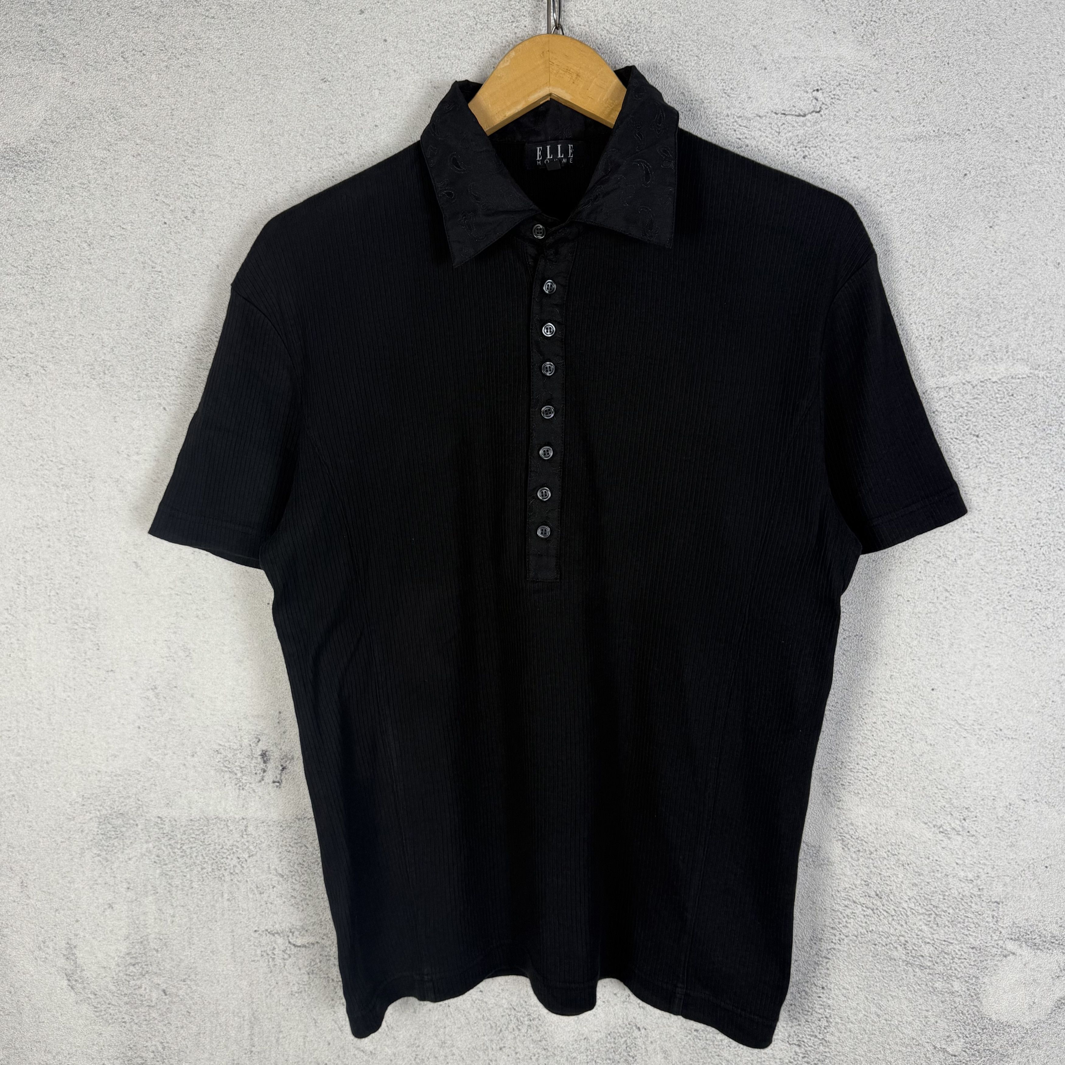 Vintage Vintage Elle Homme Half Button Polo Shirt Y2K Size US M / EU 48-50 / 2 - 2 Thumbnail
