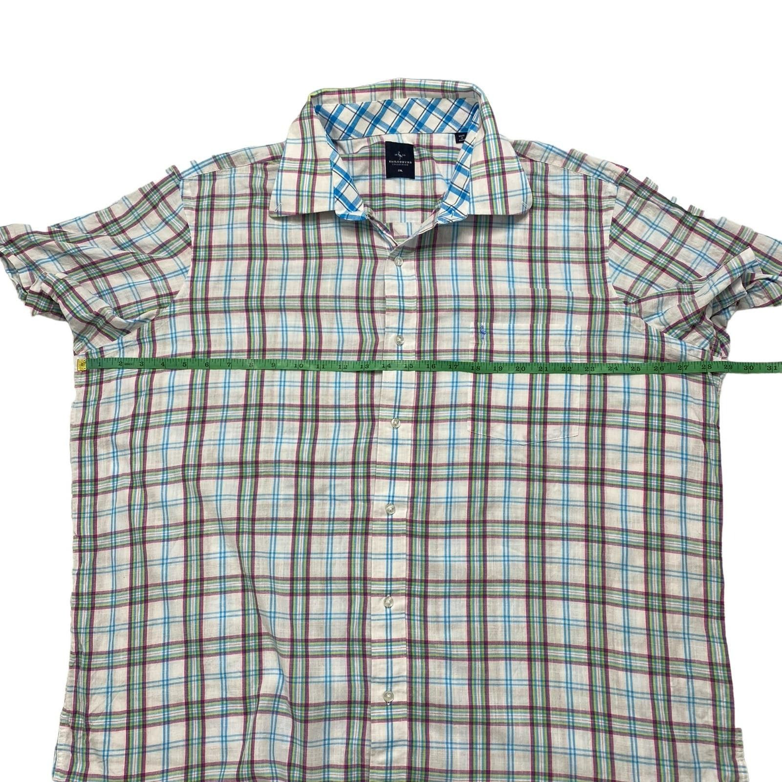 Tailorbyrd TAILORBYRD Multicolor Woven Cotton Plaid Button Up 2XL Size US XXL / EU 58 / 5 - 5 Thumbnail