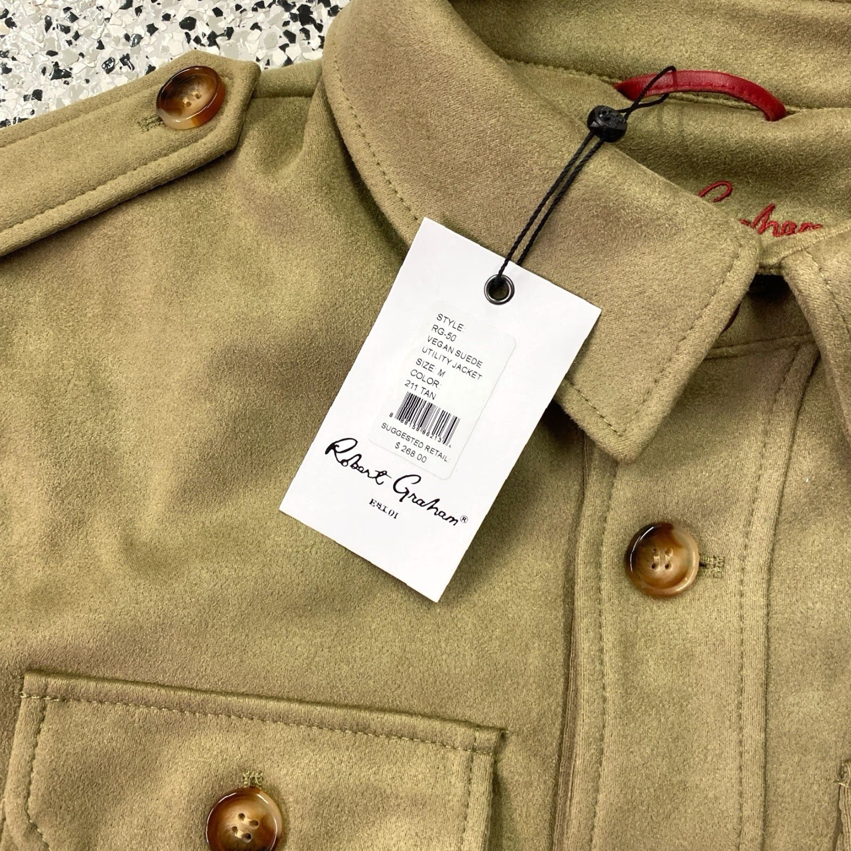 Robert Graham Robert Graham Vegan Suede Utility Jacket Button Full Zip Front Size M NEW NWT Size US M / EU 48-50 / 2 - 2 Thumbnail