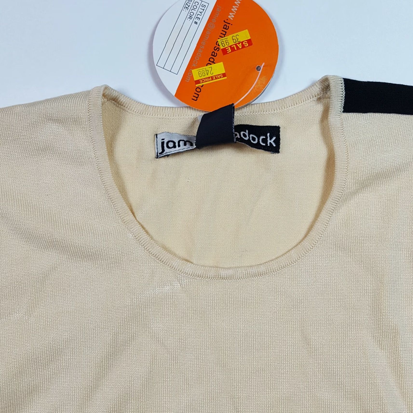 Vintage Jamie Sadock Cream Silk Knit Women's Small Golf Short Sleeve Outdoor Shirt Top Size S / US 4 / IT 40 - 2 Thumbnail