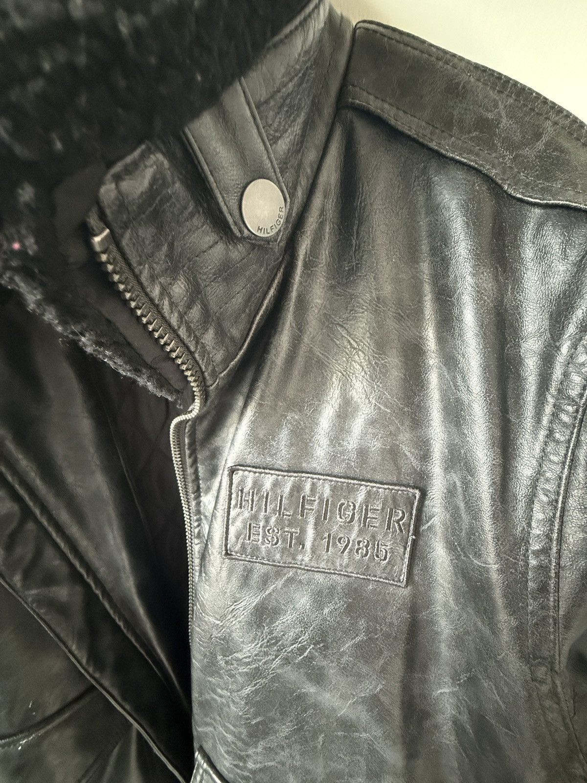 Tommy Hilfiger Tommy Hilfiger Military Faux Leather Jacket Size Large Size US L / EU 52-54 / 3 - 4 Thumbnail