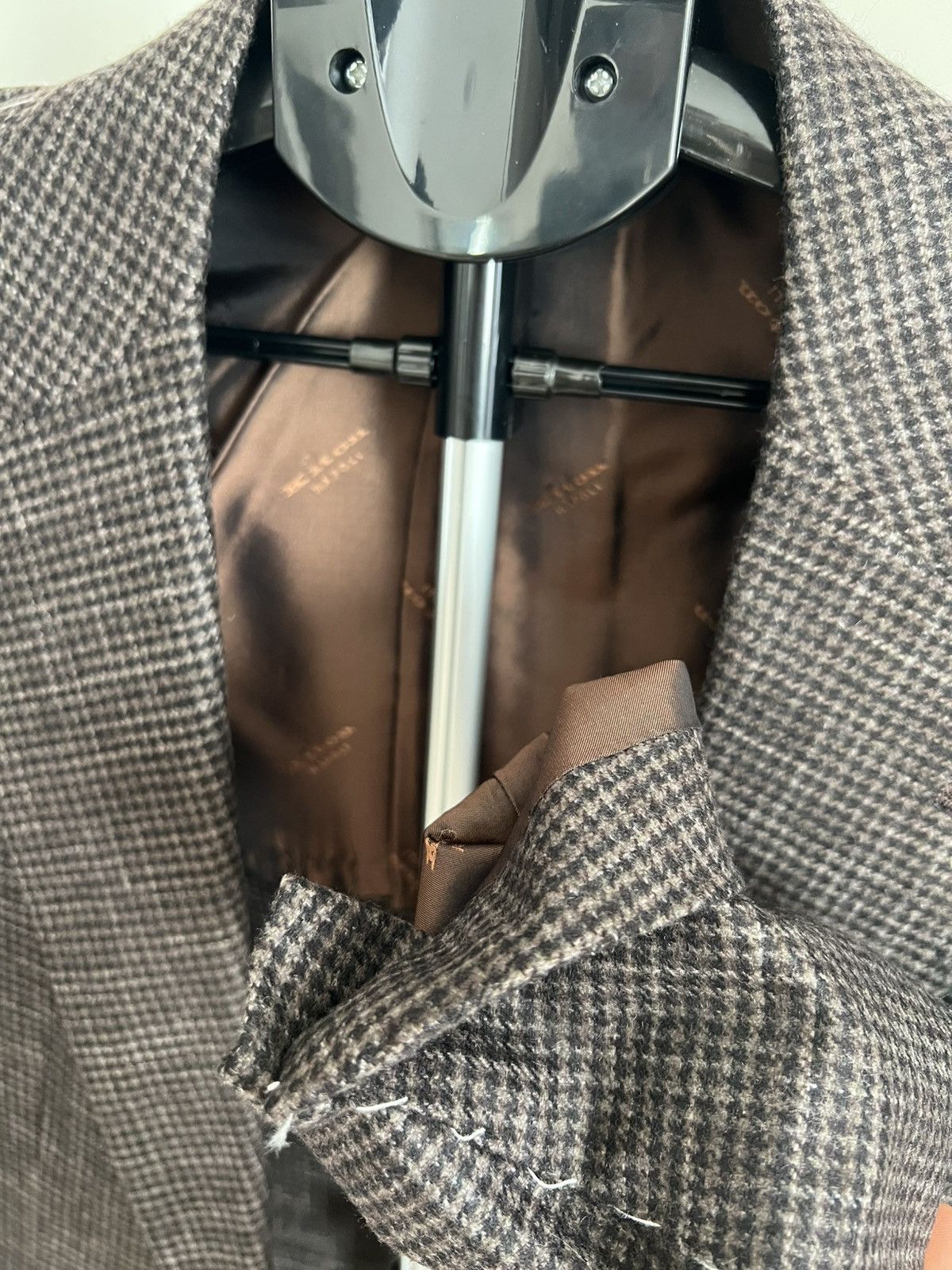 Barneys New York × Kiton Kiton Brown Houndstooth Cashmere Blazer Size 44R US / 54R Size 44R - 9 Thumbnail