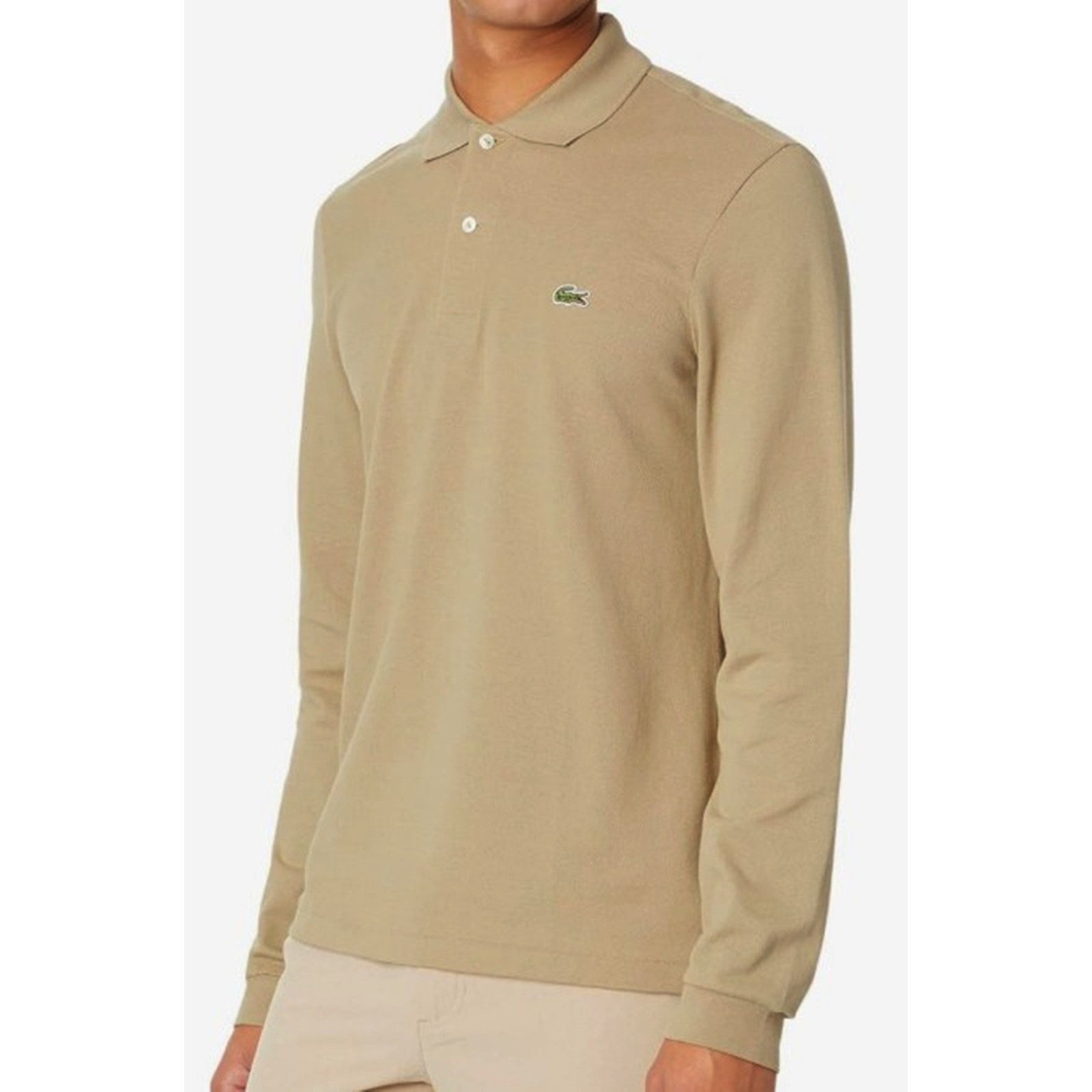 Lacoste Lacoste Men's Classic Long Sleeve Pique Polo Shirt Beige XL Size US XL / EU 56 / 4 - 1 Thumbnail