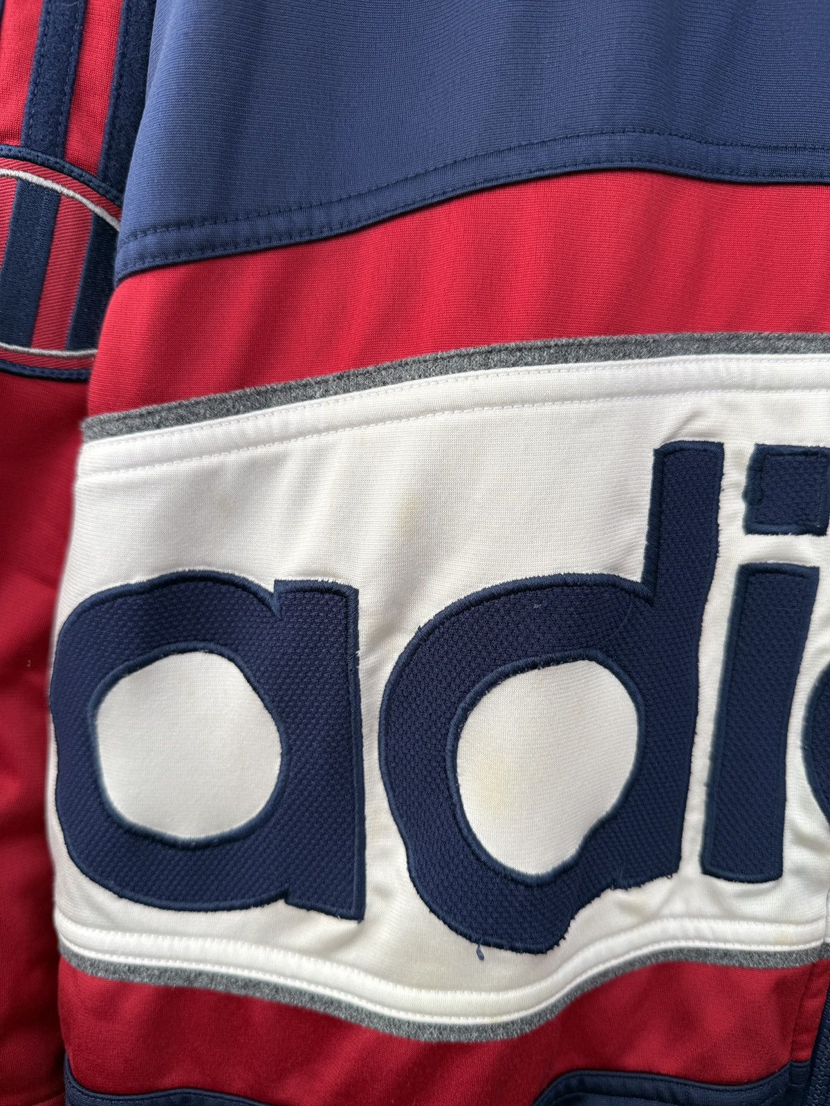 Adidas Vintage 90s Adidas Big Spell Out Hooded Track Jacket Size US M / EU 48-50 / 2 - 4 Thumbnail