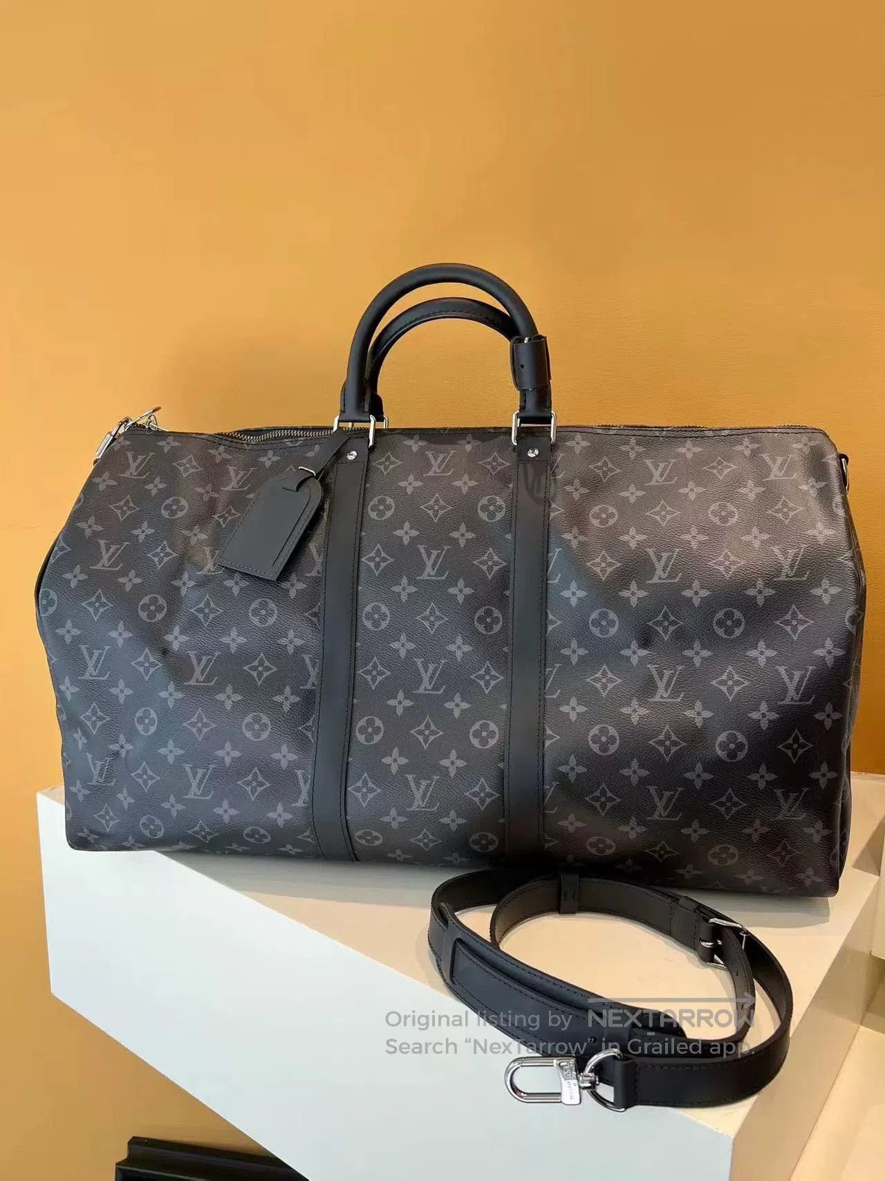 Louis Vuitton LV Black Flower Keepall 55 Bag. Size ONE SIZE - 1 Thumbnail