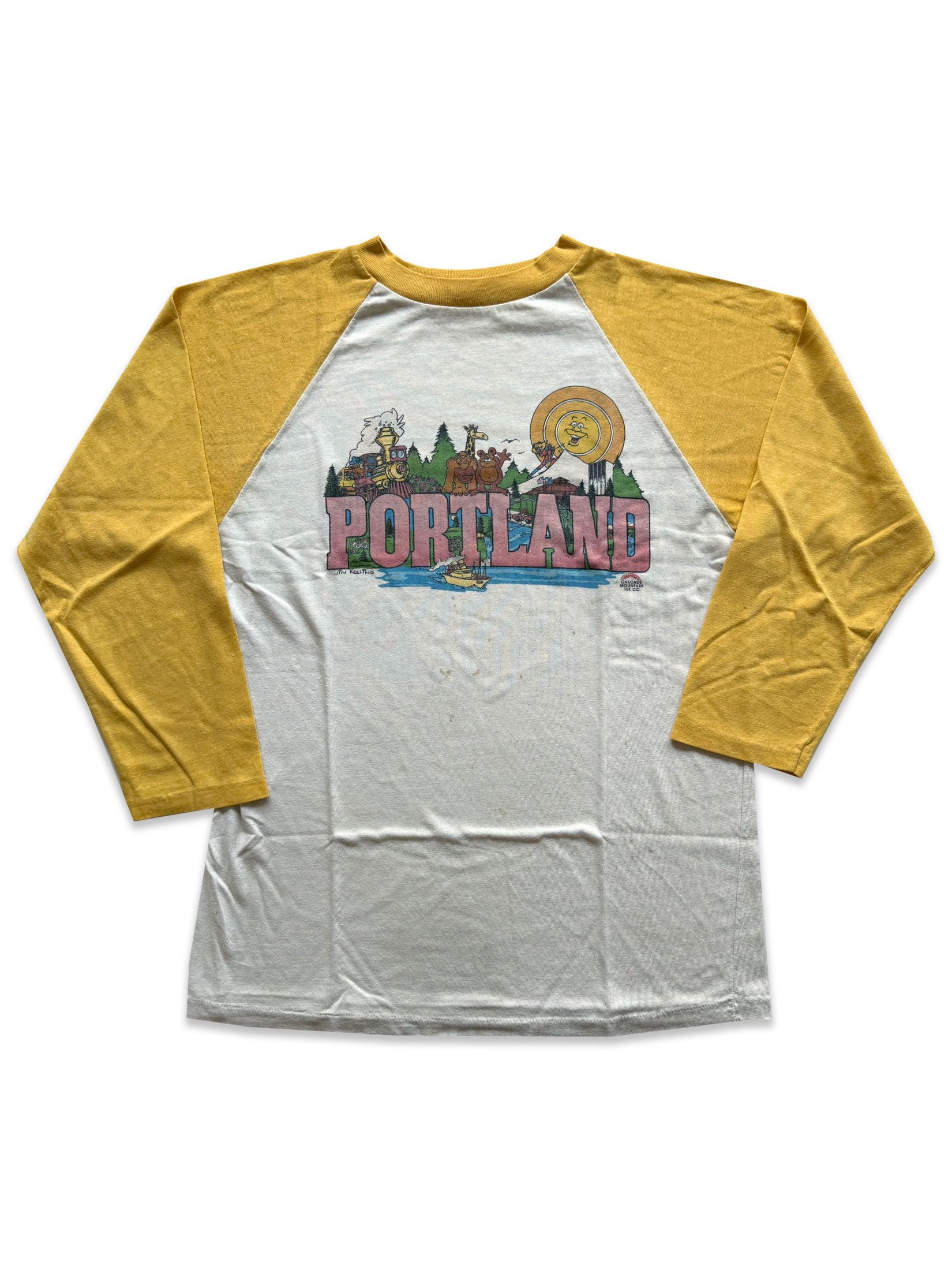 Vintage 1980s Portland Oregon Cascade Mountain Tee Co Raglan Tee Size US S / EU 44-46 / 1 - 1 Thumbnail