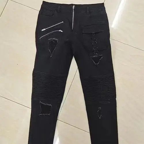 Japanese Brand Straight Jeans Men Punk Skinny Denim Pants Size US 32 / EU 48 - 3 Thumbnail