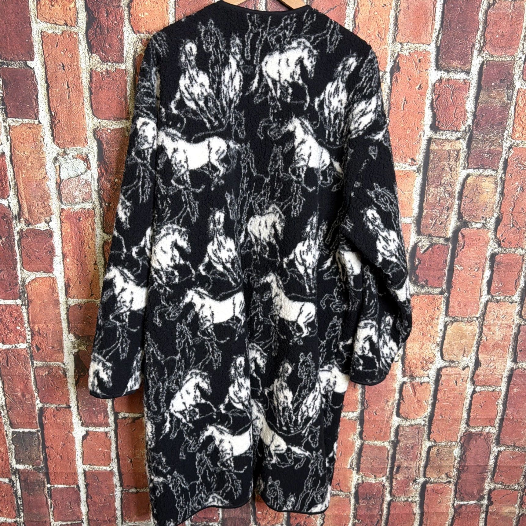 Wrangler VINTAGE Wrangler Womens Cardigan Sweater 2XL Black Sherpa Hooded Lined Pockets Geometric Aztec 다 Size XXL / US 16-18 / IT 52-54 - 3 Thumbnail