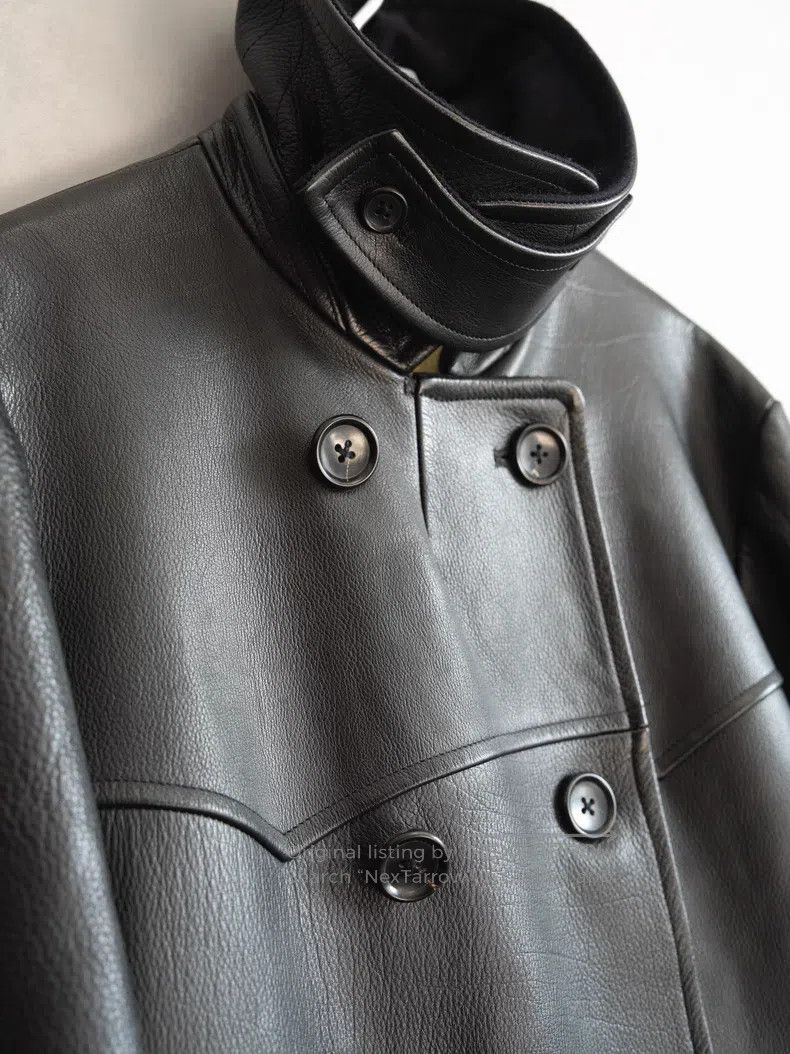 Yohji Yamamoto YOHJI YAMAMOTO Double-breasted Buffalo Leather Jacket Size US M / EU 48-50 / 2 - 3 Thumbnail